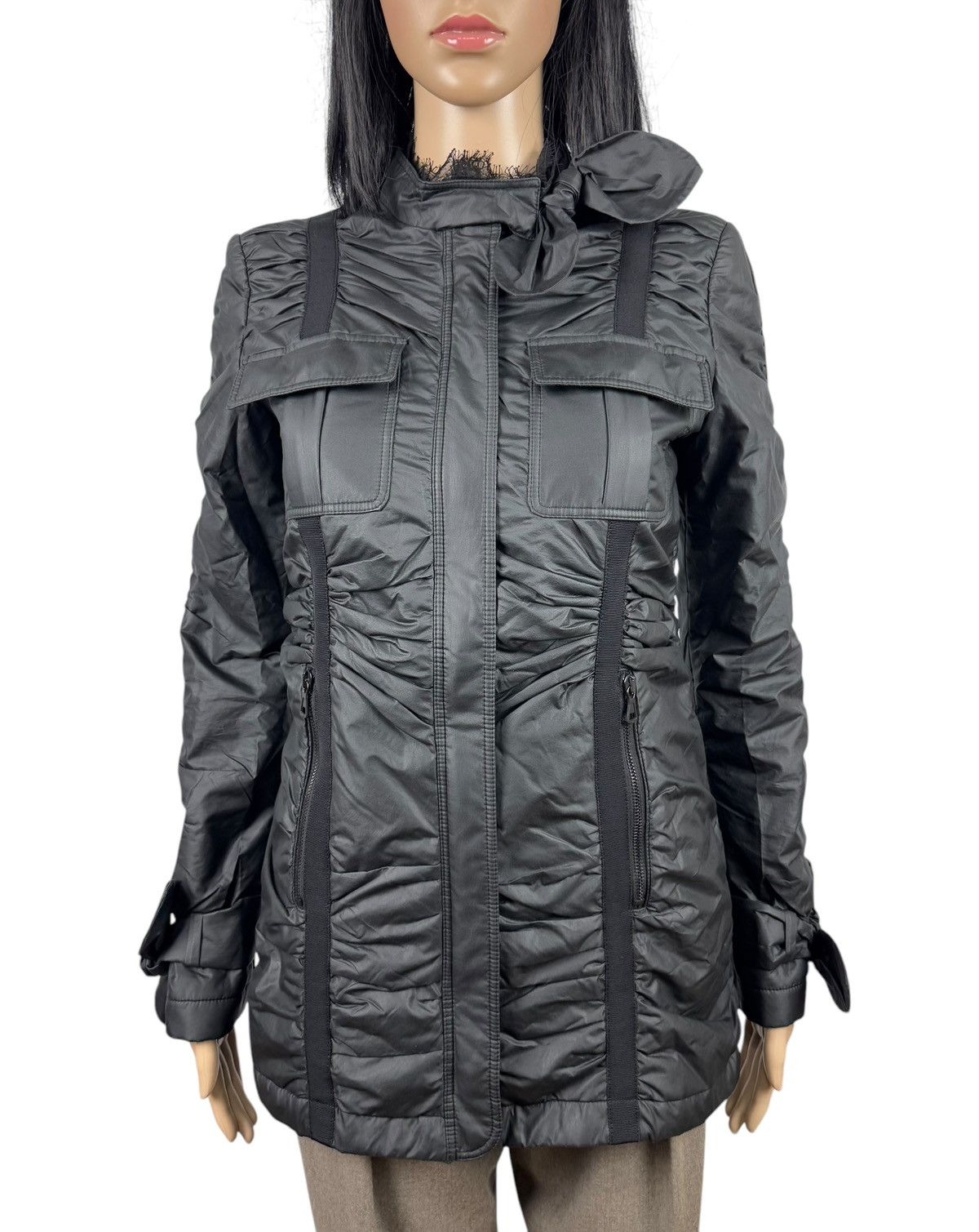 Valentino Valentino Bow Decor Zip Jacket Mesh Trim First Line size 6 Size M / US 6-8 / IT 42-44 - 2 Thumbnail
