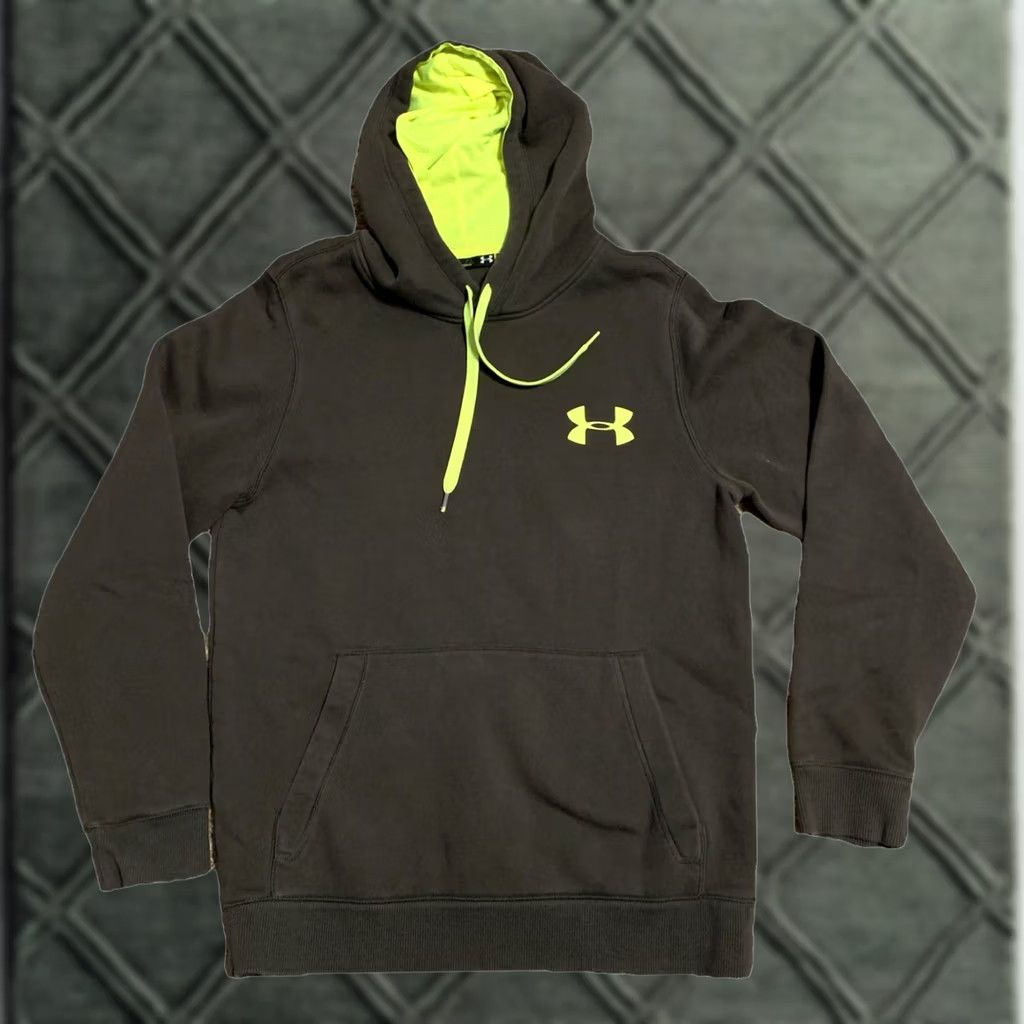 Under Armour Under Armour Hoodie Pullover Logo Pocket Dark Green Green S Regular Unisex Adults Shirt (Hooded, Zipless) Size US S / EU 44-46 / 1 - 1 Thumbnail