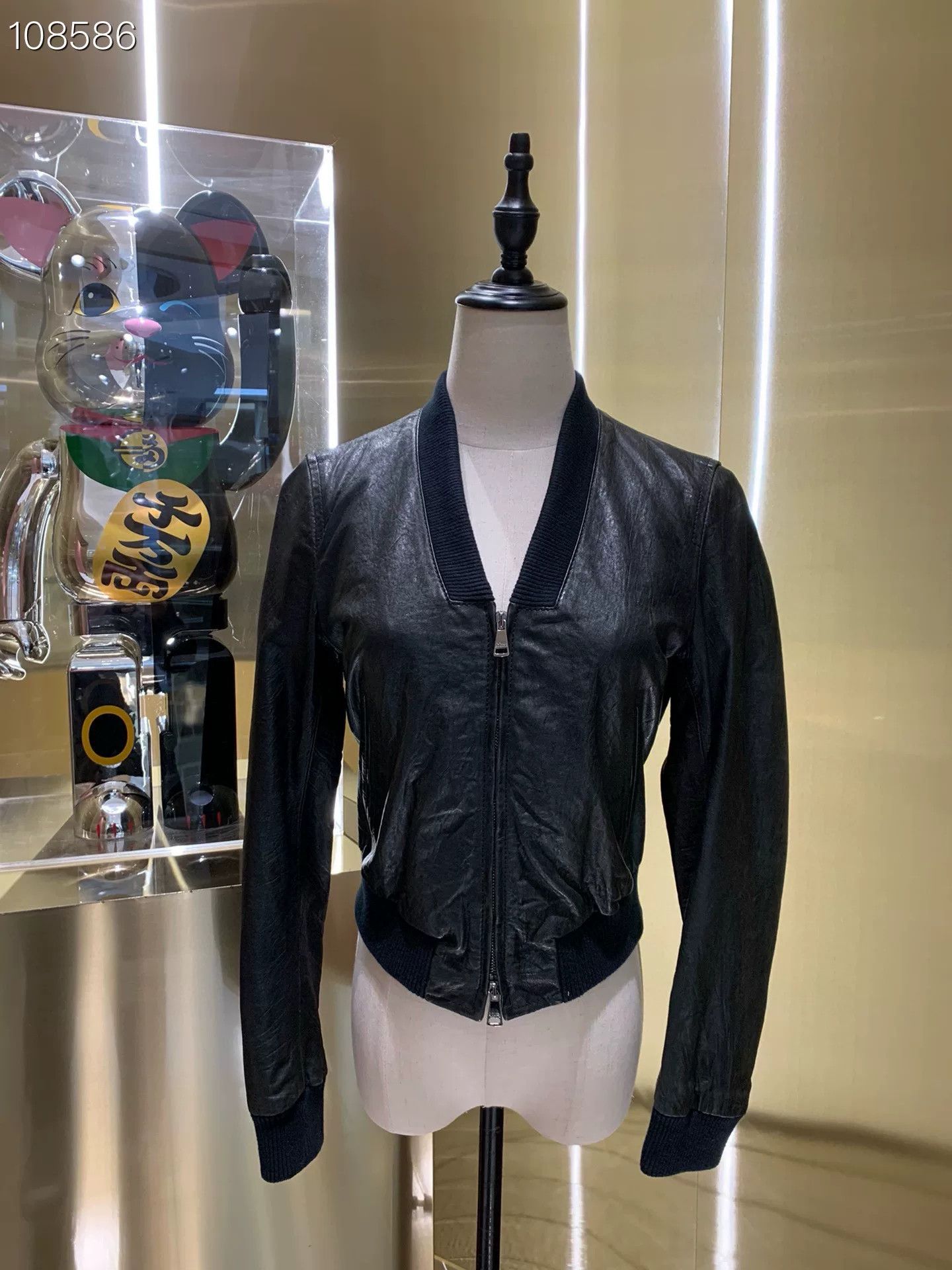 Dolce & Gabbana DG Kimono Collar Leather Jacket Size S / US 4 / IT 40 - 1 Thumbnail