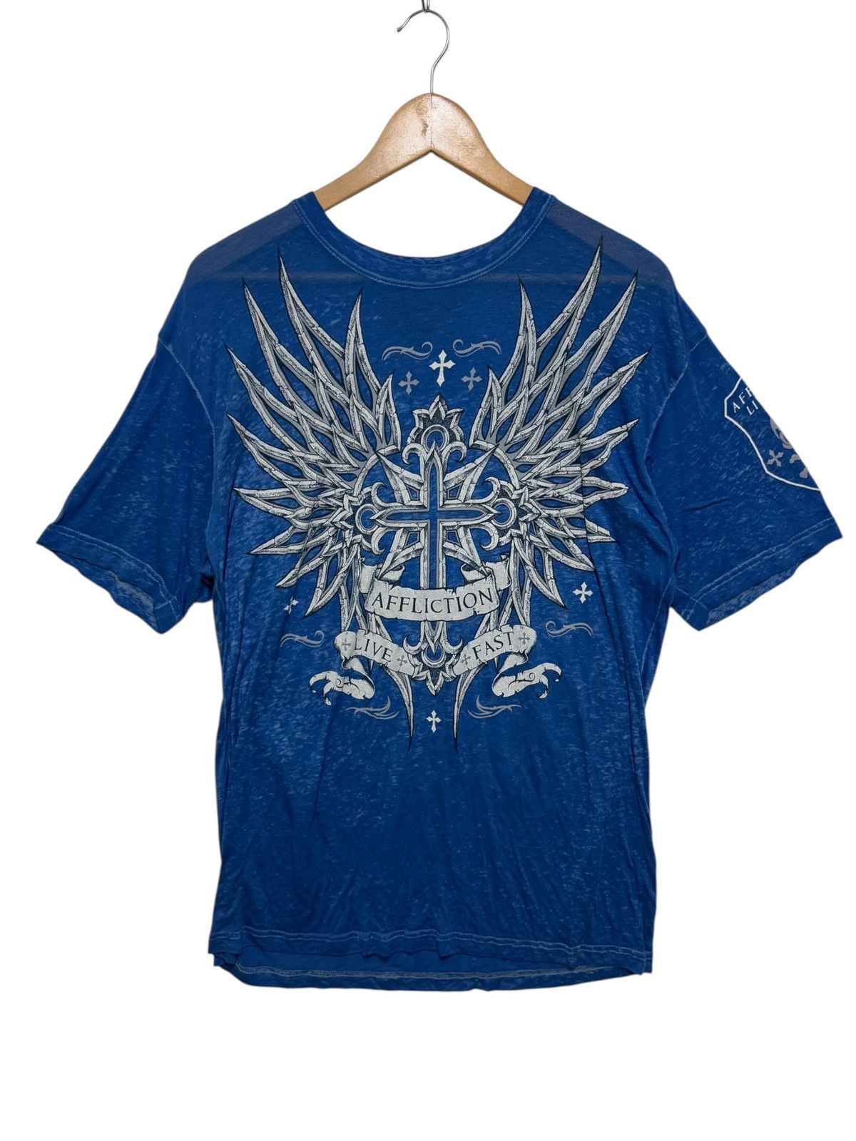 Affliction Affliction Live Fast Bone Wing Cross Tee Size US L / EU 52-54 / 3 - 1 Thumbnail