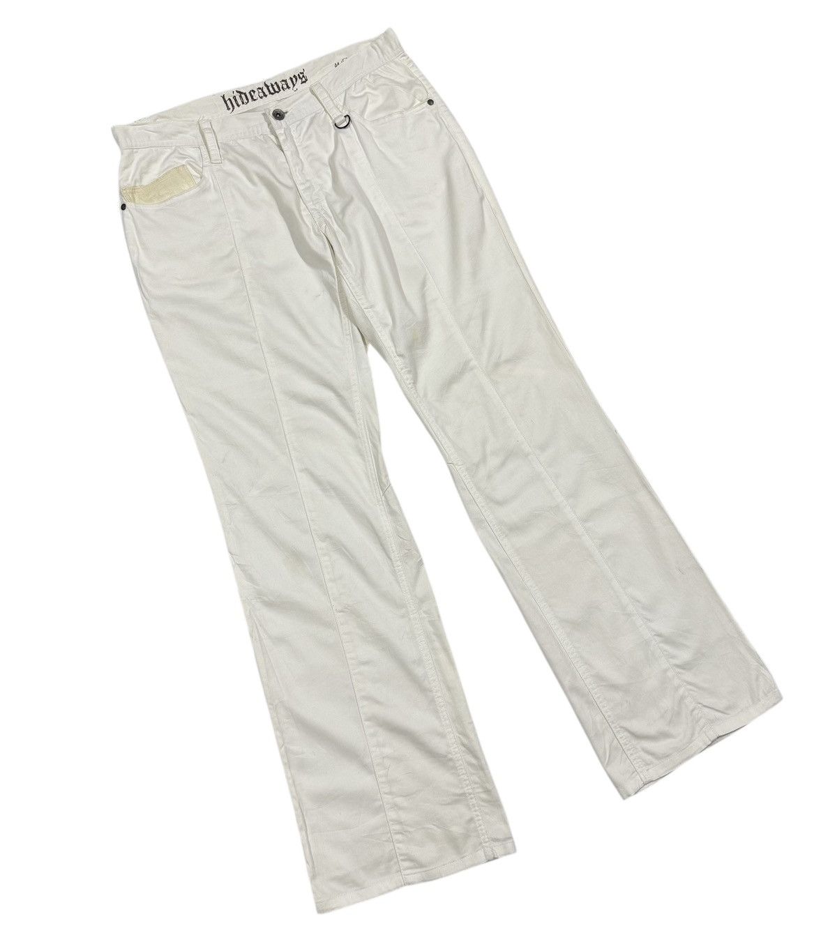 HIDEAWAYS Vtg🔥HIDEAWAYS Bell Bottom Wide White Pants Size US 33 - 5 Thumbnail