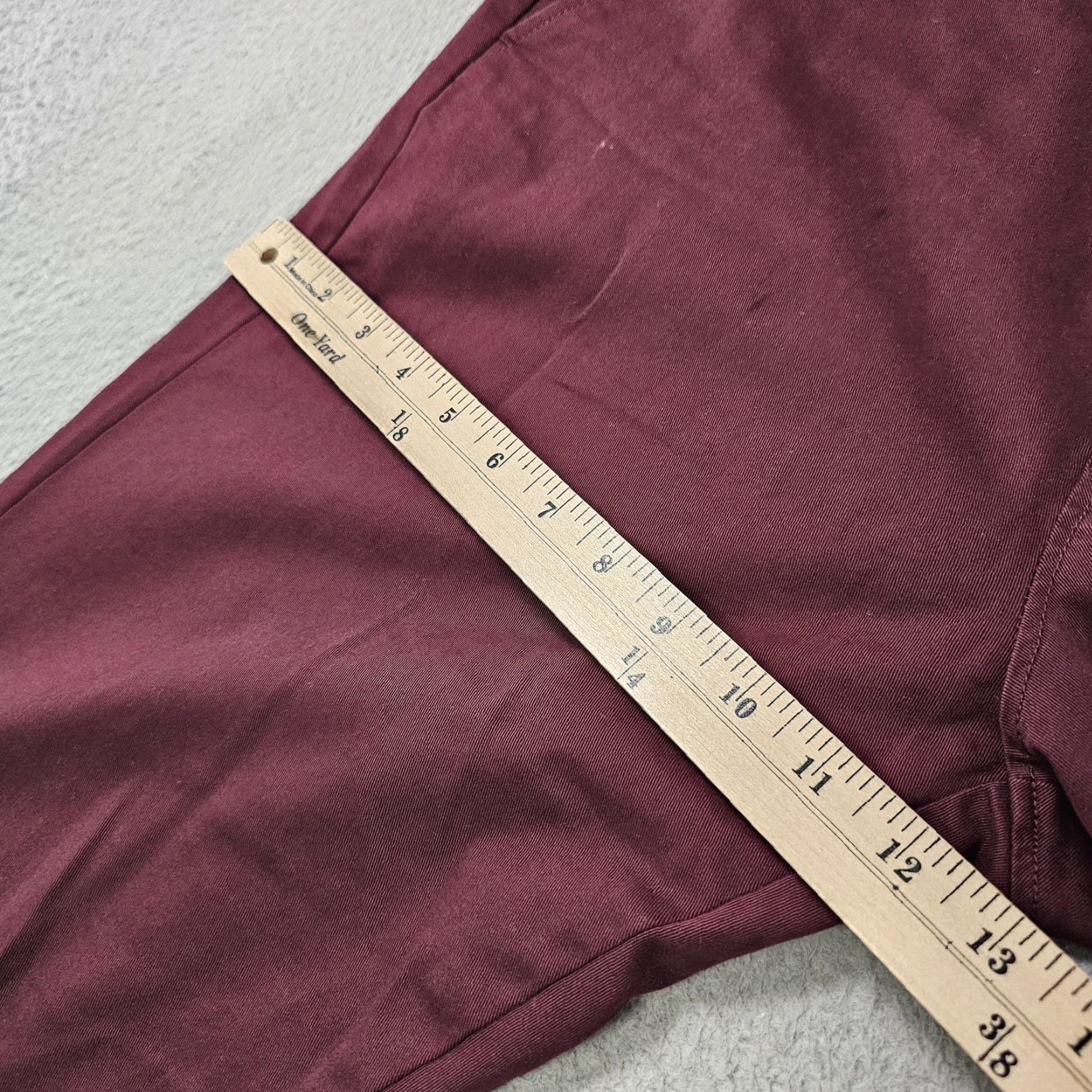 J.Crew J.Crew Chino Pants Mens 33x34 Burgundy Stretch Flat Front Tapered Casual Dress Pants Size US 33 - 5 Thumbnail