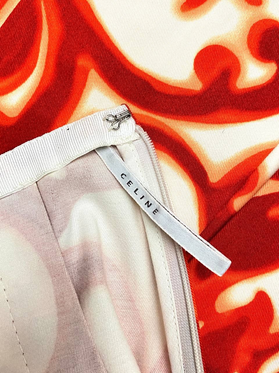 Celine Celine Logo Abstract Venetian Floral Print Cotton Mini Skirt Size 25" / US 0 / IT 36 - 10 Thumbnail