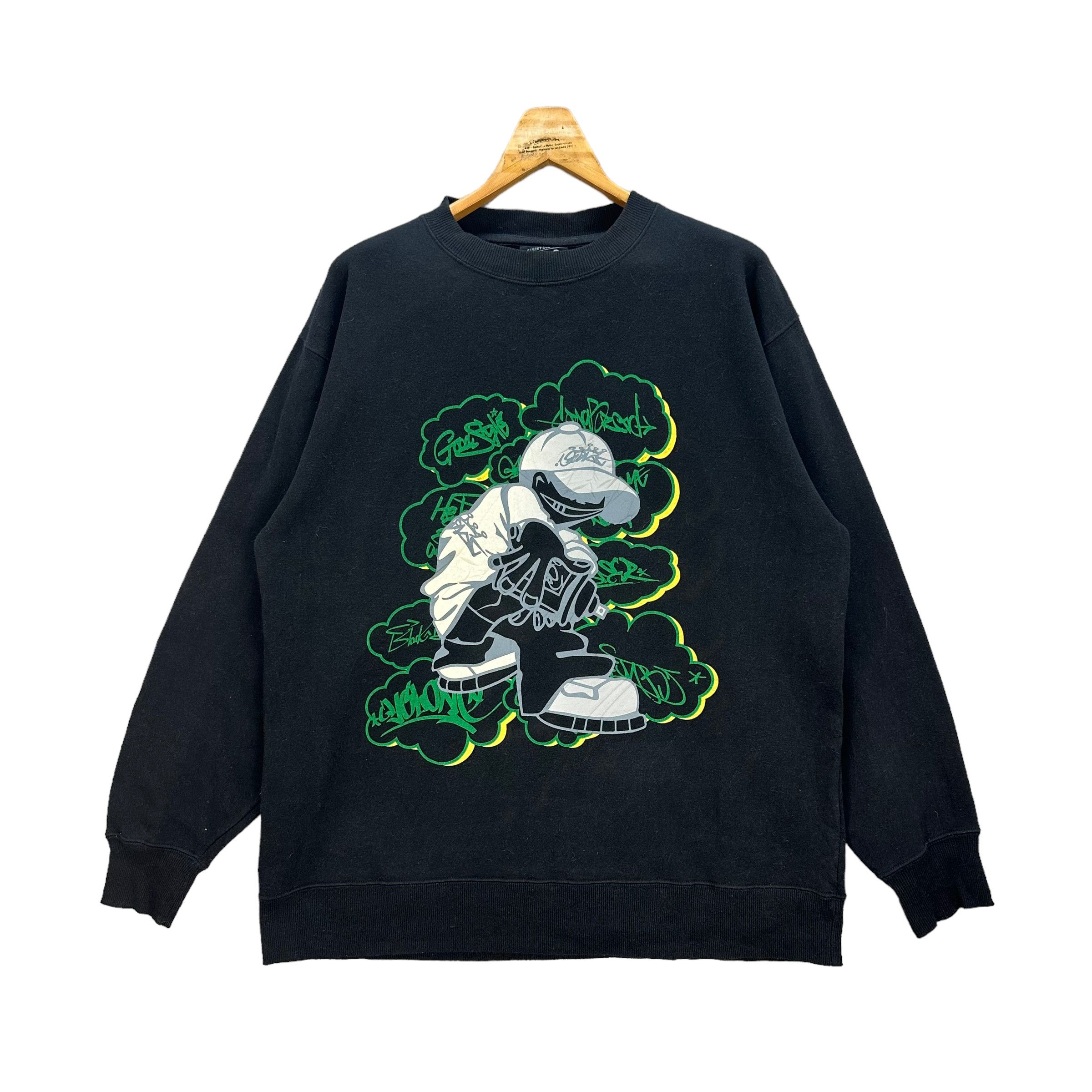 Japanese Brand OBLO STREET CULTURE GRAPHIC SWEATSHIRTS #8022-196 Size US XL / EU 56 / 4 - 1 Thumbnail
