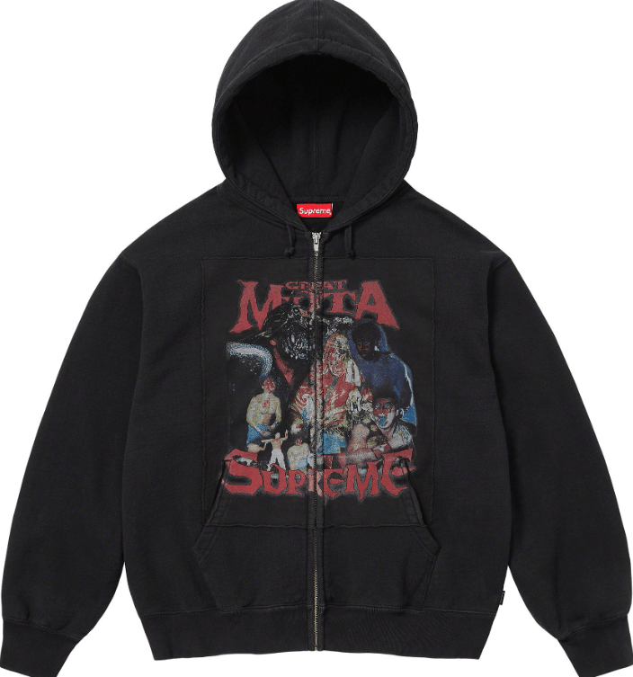 image of Supreme Muta Zip Up Hooded Sweatshirt Size Medium Black, Men's