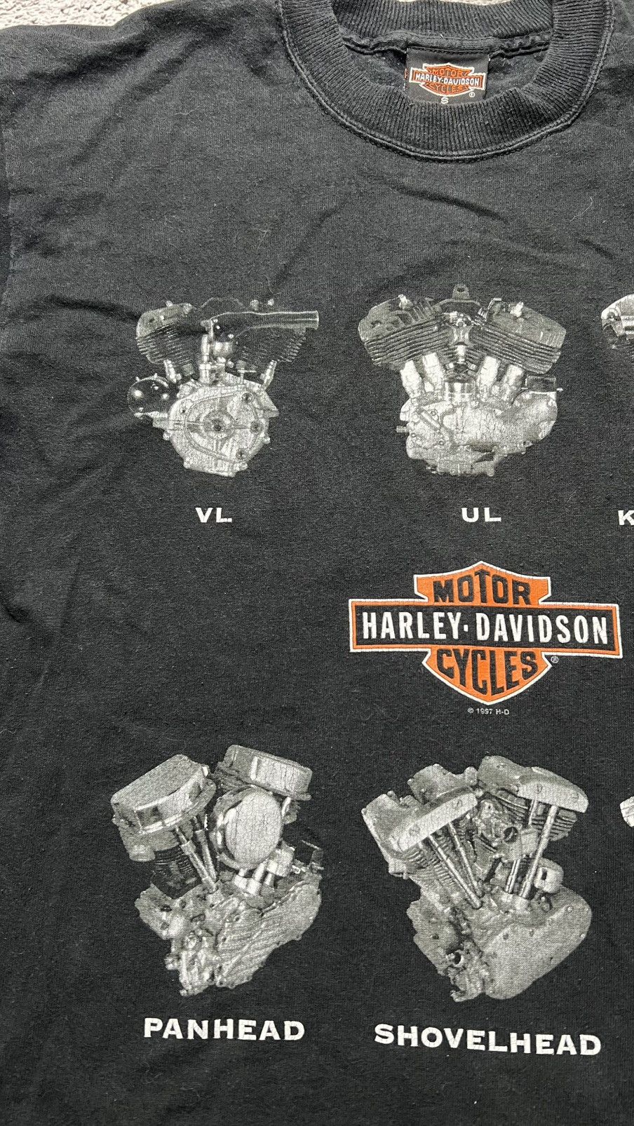 Harley Davidson 1997 Harley-Davidson Engines Knucklehead Panhead ENGLAND TEE Size US S / EU 44-46 / 1 - 6 Thumbnail