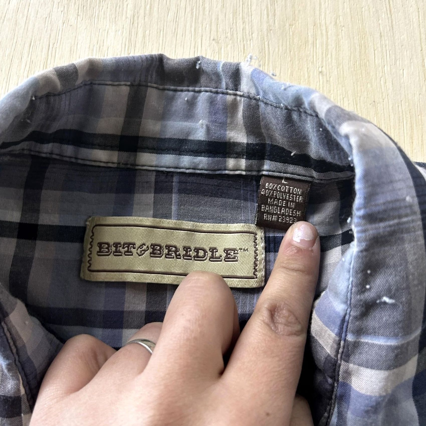 Vintage VINTAGE Bit & Bridle Shirt Men L Blue Plaid Long Sleeve Western Pearl Snap Button Up Size US L / EU 52-54 / 3 - 3 Thumbnail