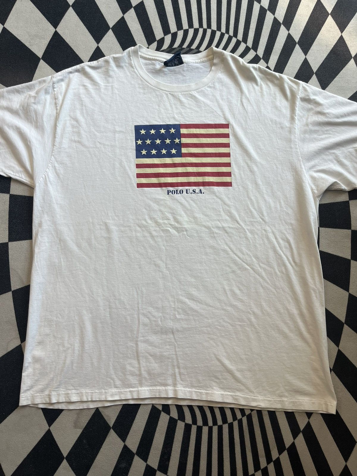 Polo Ralph Lauren Vintage POLO SPORT RALPH LAUREN U.S.A. Flag 90’s Tshirt Size US XL / EU 56 / 4 - 3 Thumbnail