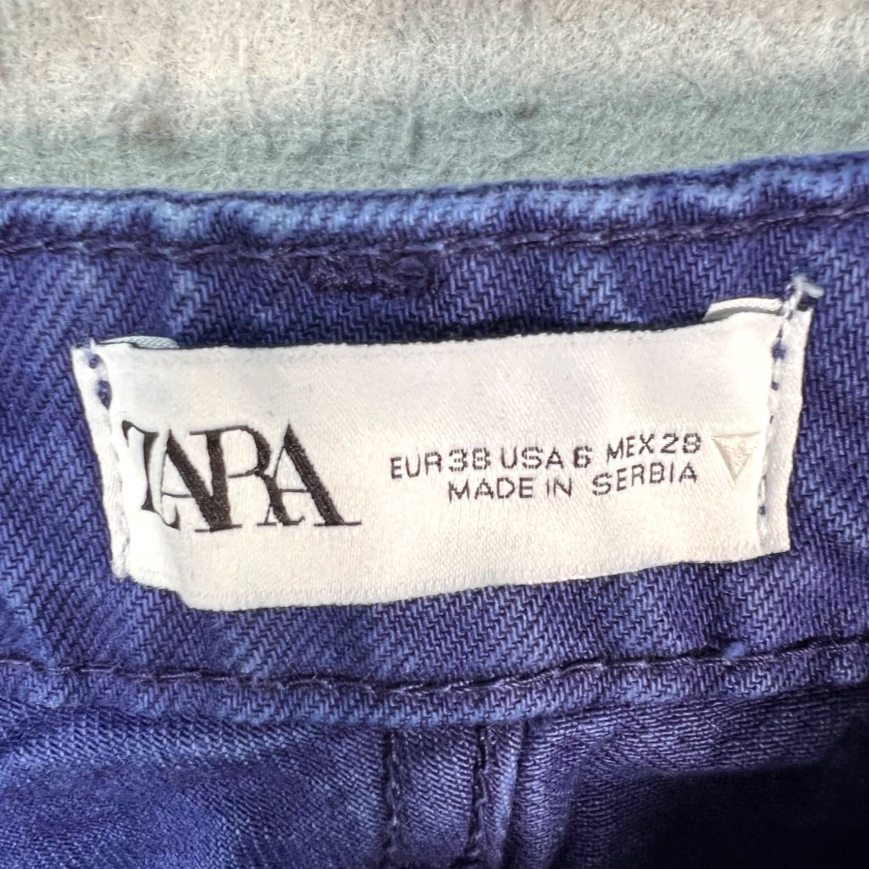 Zara Zara Jeans Womens Size 6 Purple 100% Cotton Denim High-Rise Straight-Leg 5-Pocket Regular Inseam 31 in Vintage: No Womens Jeans Mahar? Size 28" / US 6 / IT 42 - 3 Thumbnail