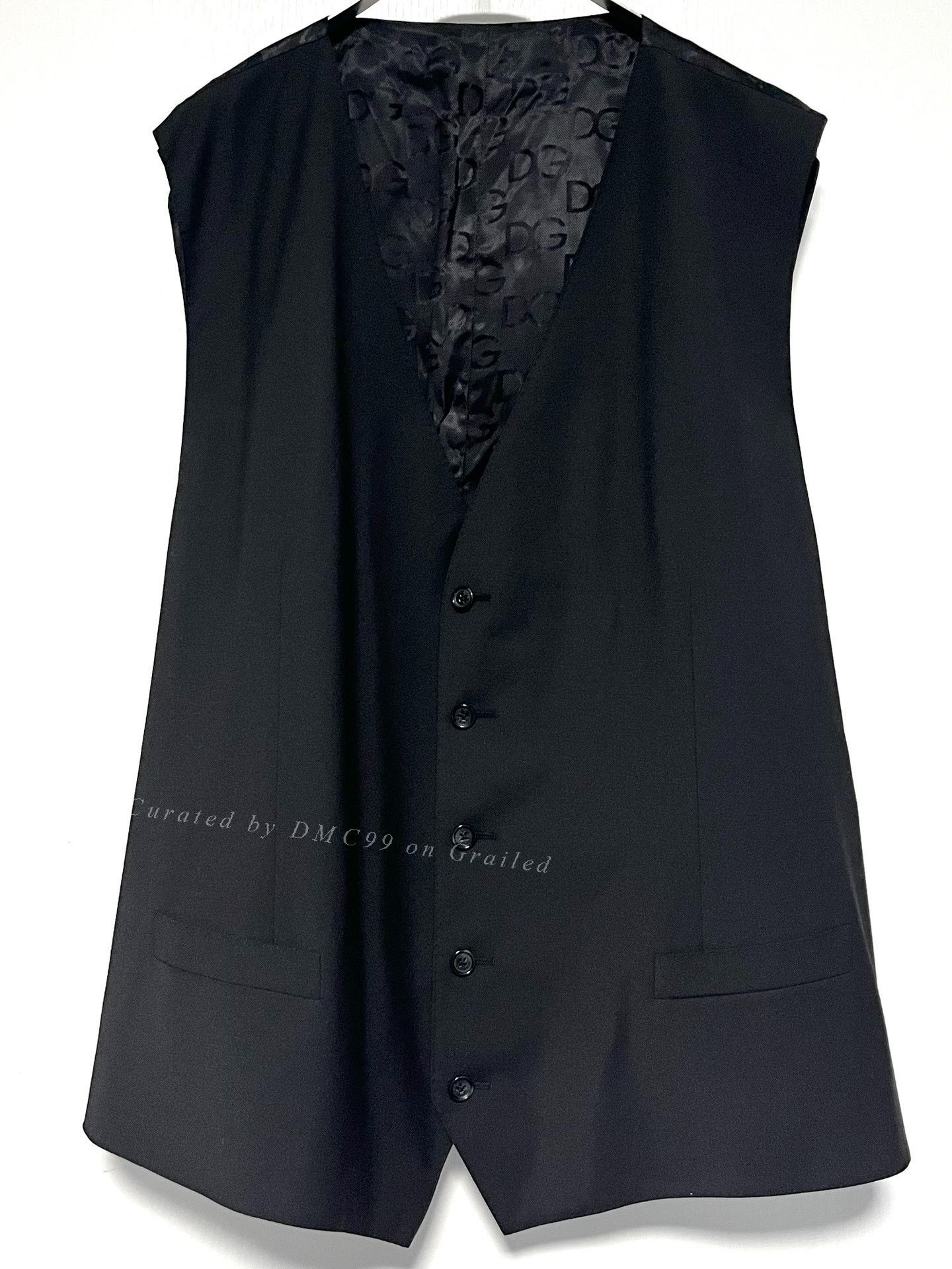 Dolce & Gabbana Dolce & Gabbana Men's Black Wool Vest Size US M / EU 48-50 / 2 - 1 Thumbnail