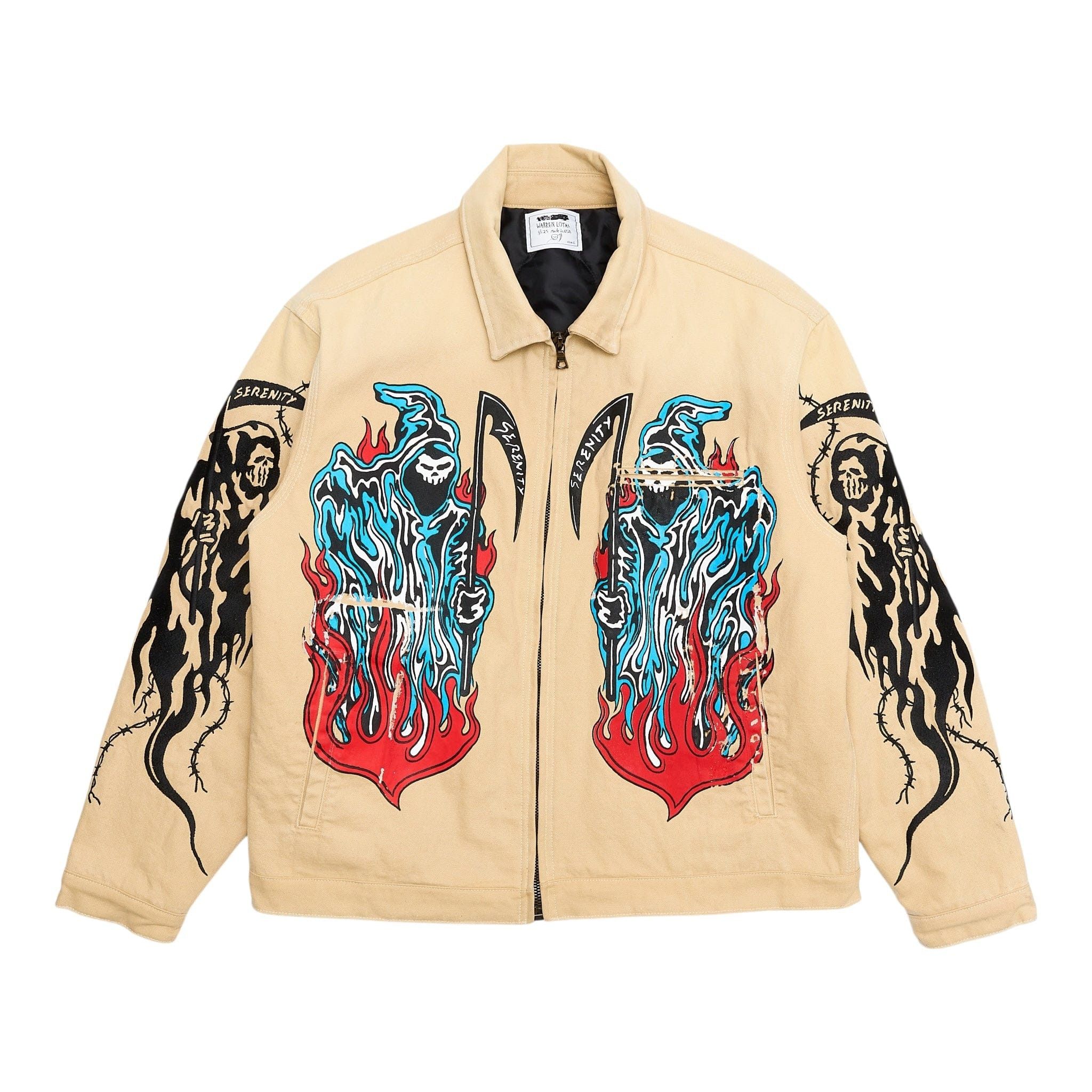 Warren Lotas Painted Reaper Logo Carhartt Jacket Tan Multi Size US L / EU 52-54 / 3 - 1 Thumbnail
