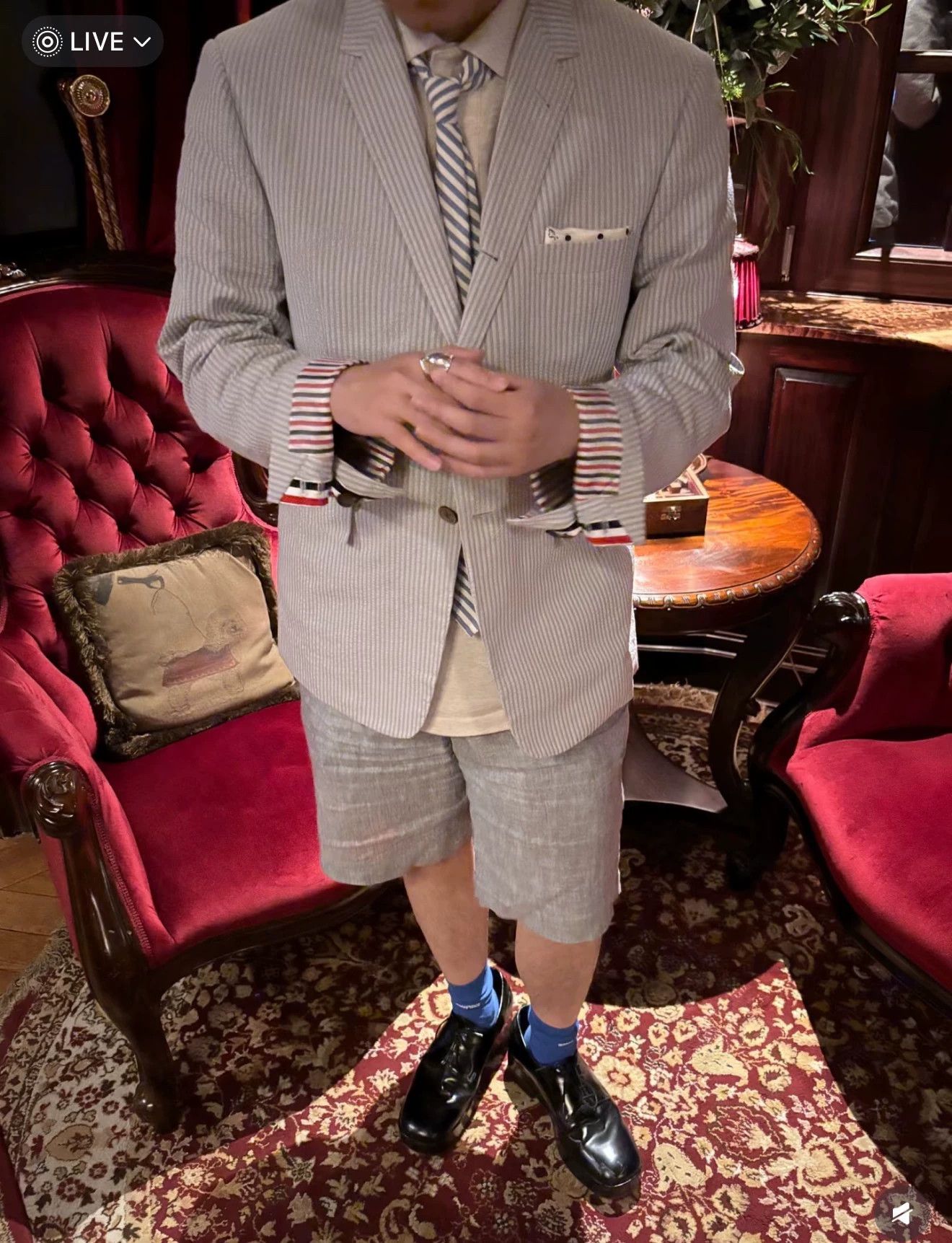 Thom Browne Thom Browne Classic Fit Seersucker Suit Size 3 Light New Size US L / EU 52-54 / 3 - 8 Thumbnail