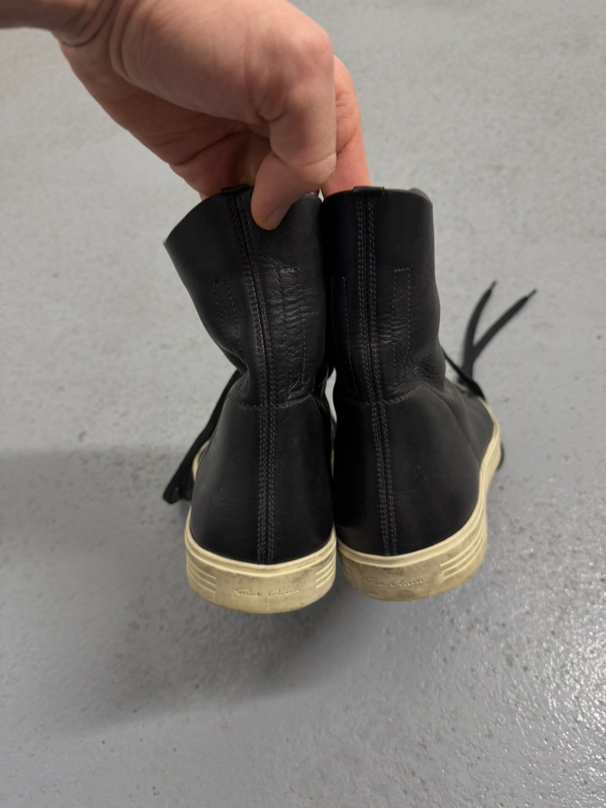 Rick Owens Rick Owens Mastodon Leather High Sneakers Size US 10.5 / IT 40.5 - 14 Thumbnail