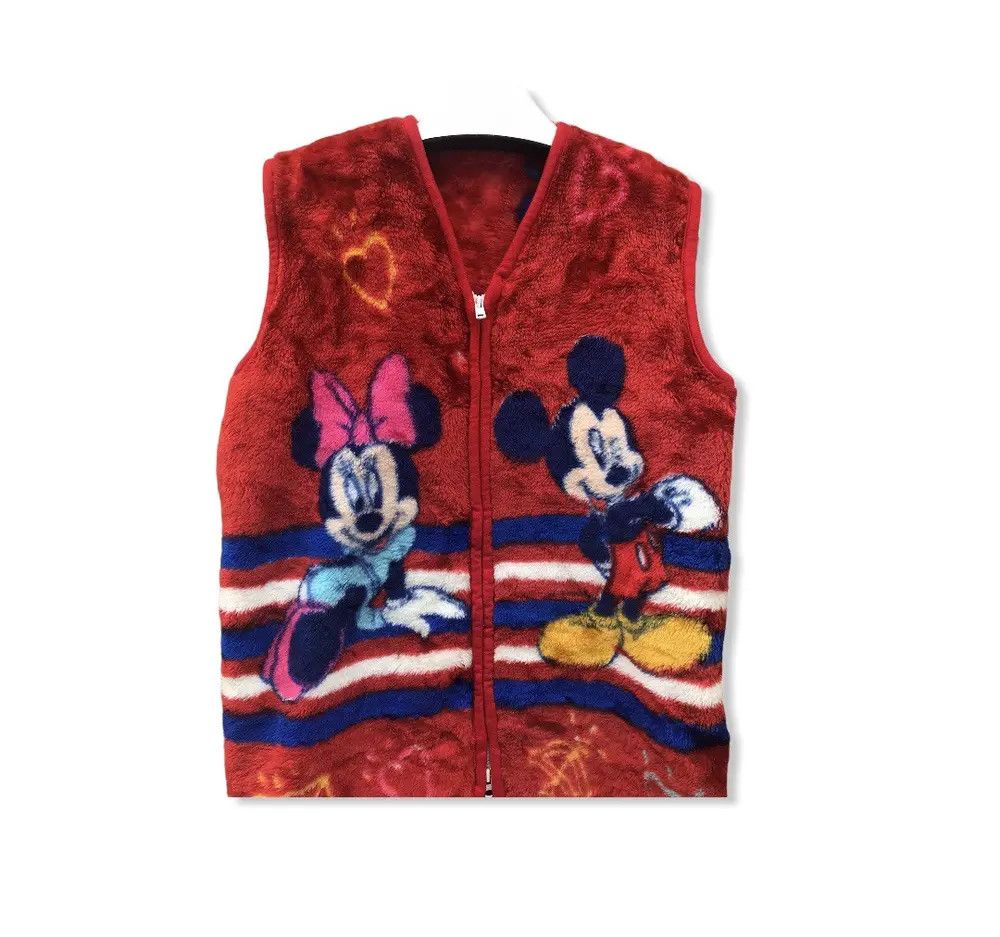 Disney × Vintage Mickey And Minnie Mouse Cartoon Fleece Vest Size US S / EU 44-46 / 1 - 2 Thumbnail