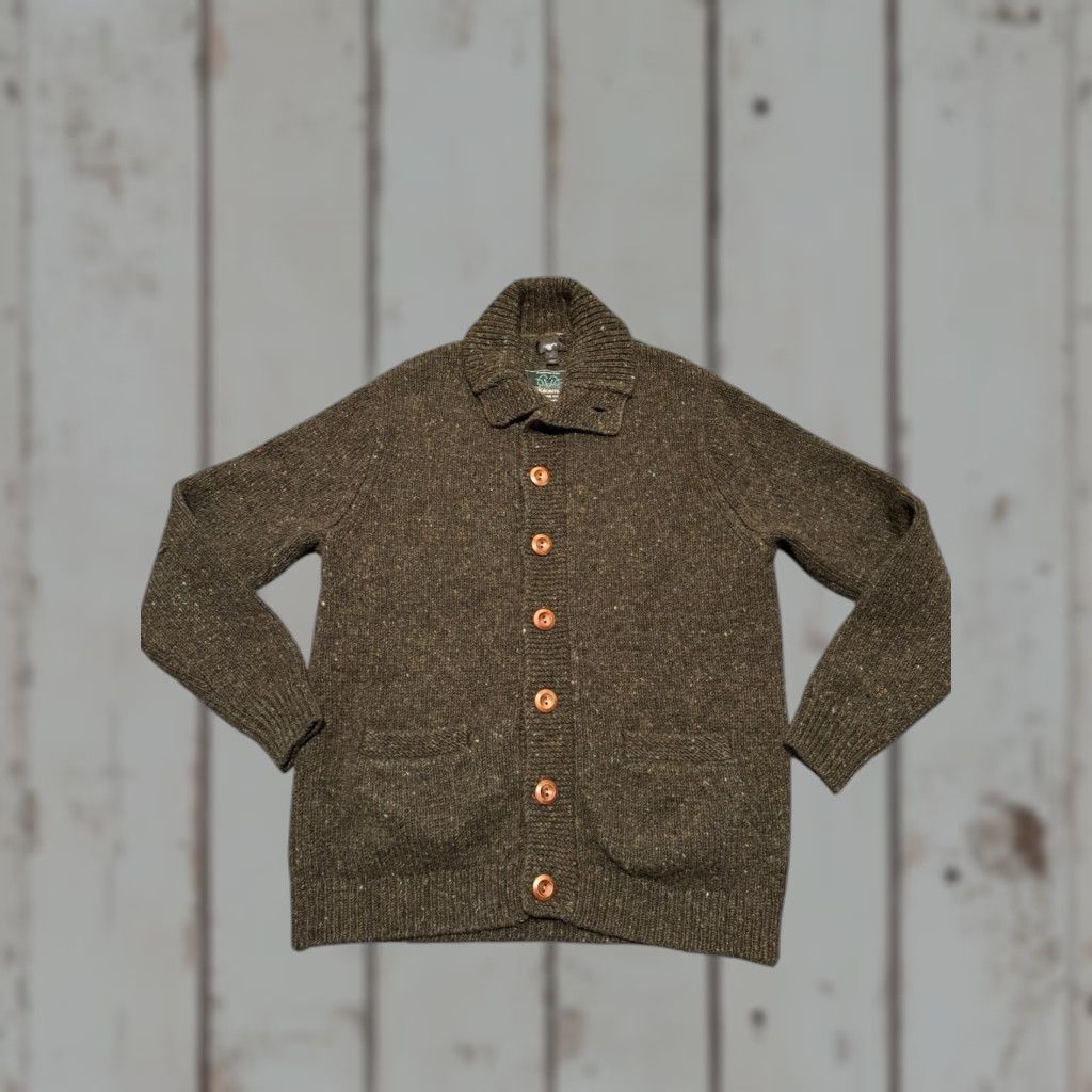 J.Crew J.CREW Kilcarra Donegal Wool Shawl Collar Cardigan Sweater Green Men’s Medium M Size M / US 6-8 / IT 42-44 - 1 Thumbnail
