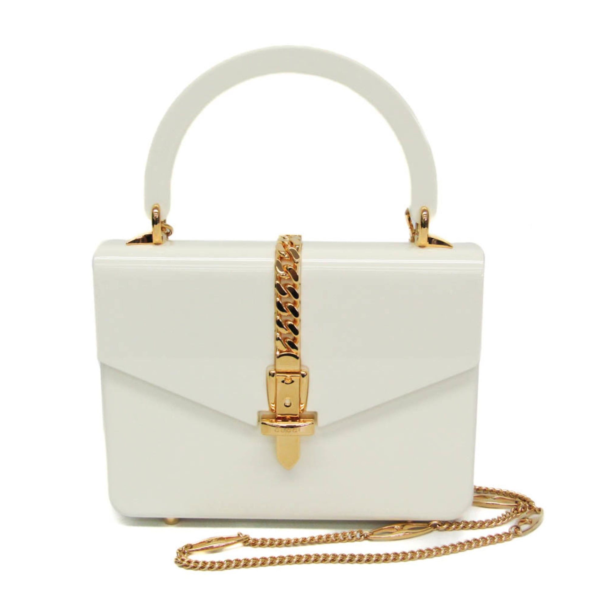 Gucci Gucci Sylvie 1969 Acrylic Mini 589482 Women's Acrylic Handbag,Shoulder Bag White Size ONE SIZE - 1 Thumbnail