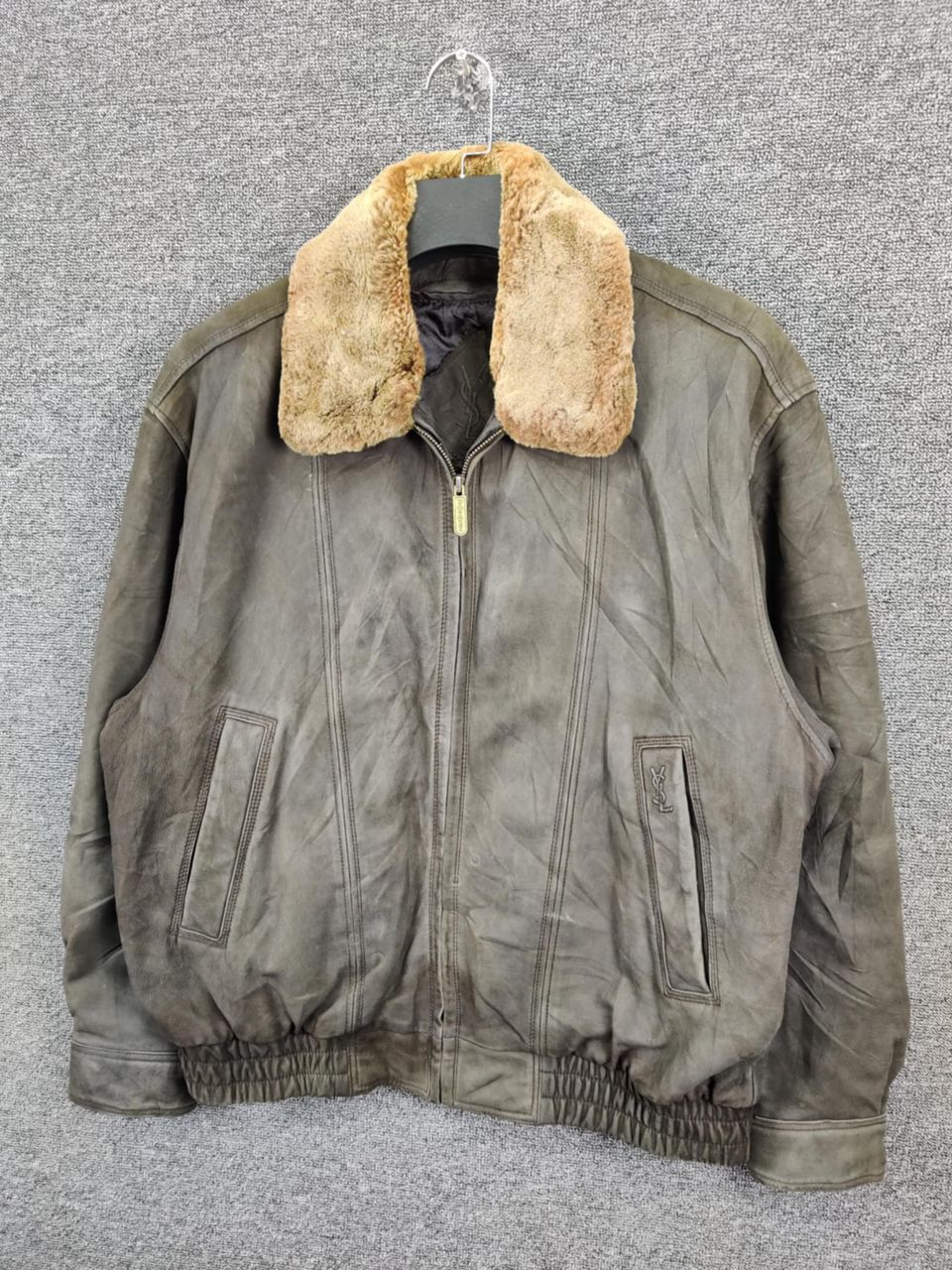 Vintage Yves Saint Laurent Leather Bomber Jacket