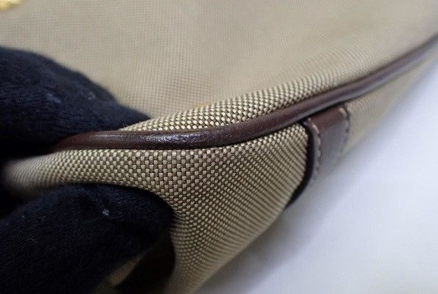 Prada Prada 2-Way Jacquard Canvas Leather Tan Shoulder Bag Size ONE SIZE - 8 Thumbnail