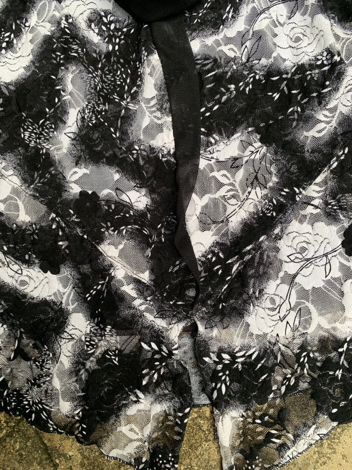 Japanese Brand × Vintage y2k DeLI Collection Ruffle Floral Trim Mesh Longsleeve Top Size S / US 4 / IT 40 - 7 Thumbnail