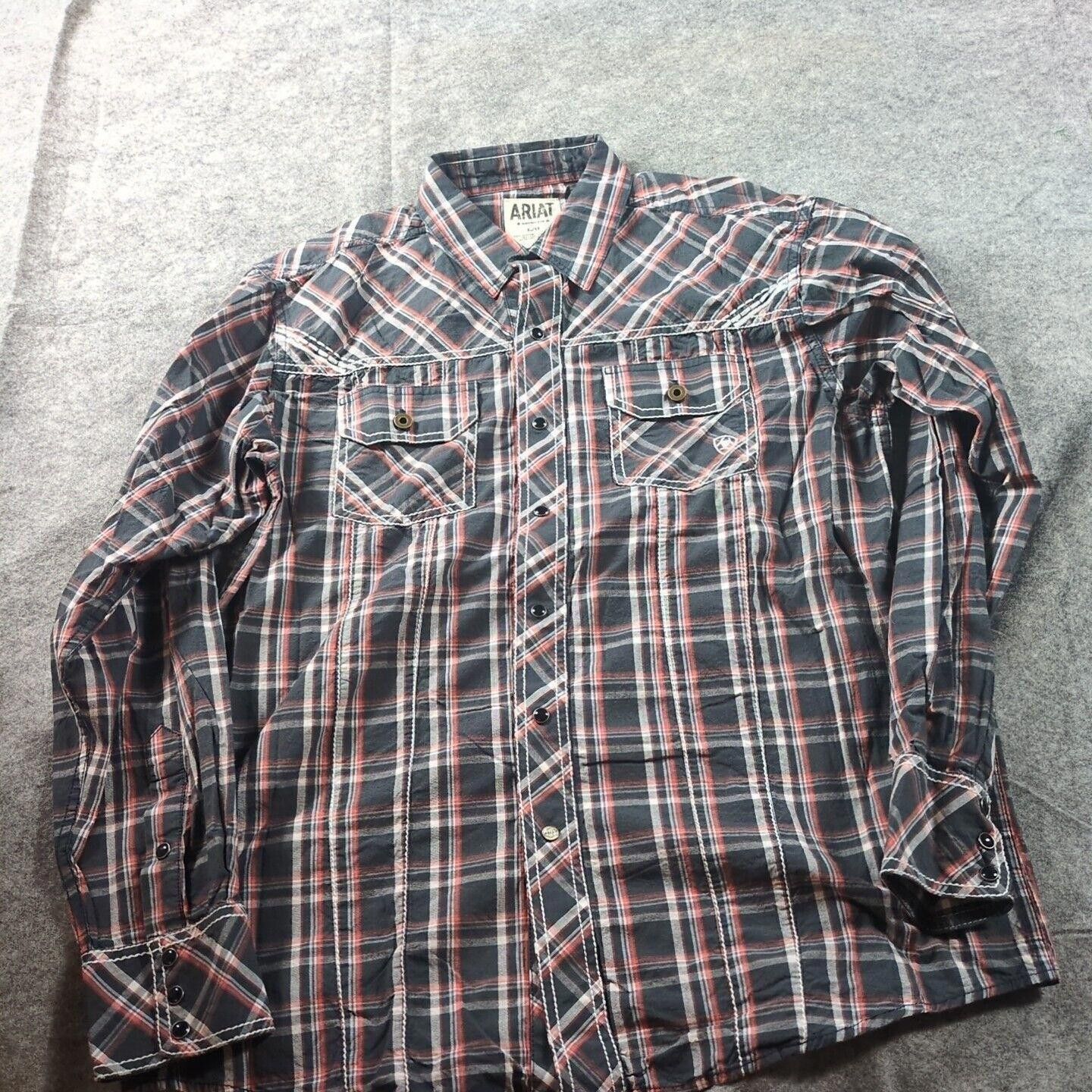 Ariat Ariat Pearl Western Shirt Mens SL Black Plaid Long Sleeve Size US L / EU 52-54 / 3 - 1 Thumbnail