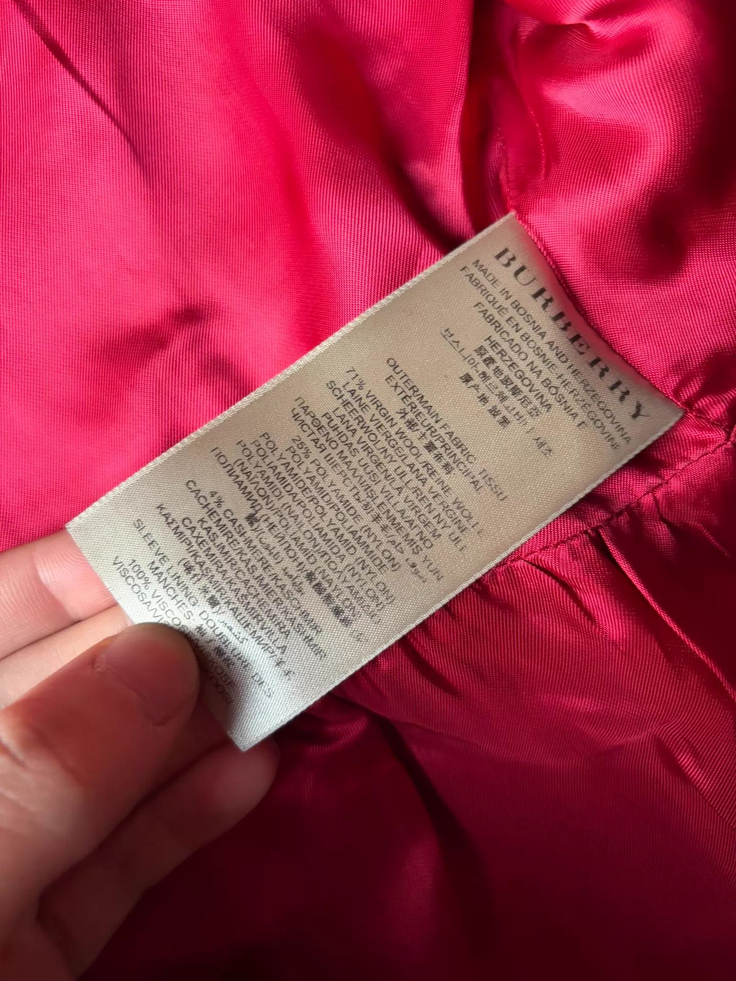 Burberry Burberry Red Double-Breasted Long Wool Coat UK8 Size S / US 4 / IT 40 - 4 Thumbnail