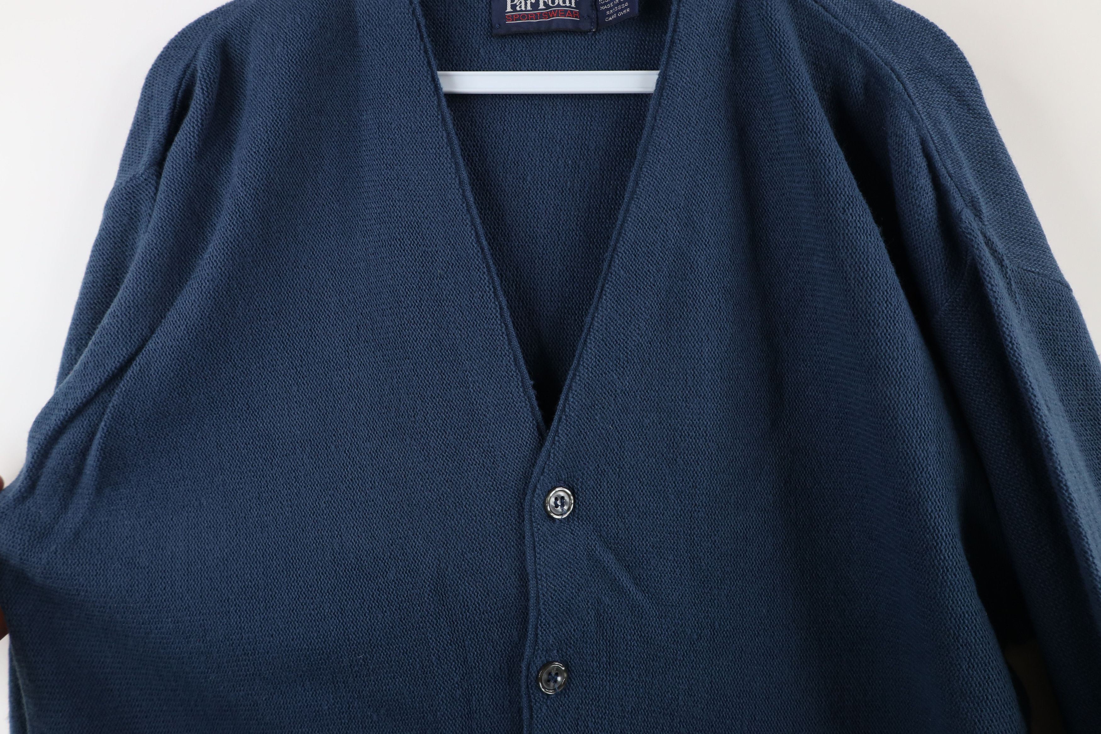 Vintage Vintage 70s Streetwear Blank Knit Cardigan Sweater Blue USA Size US M / EU 48-50 / 2 - 5 Thumbnail