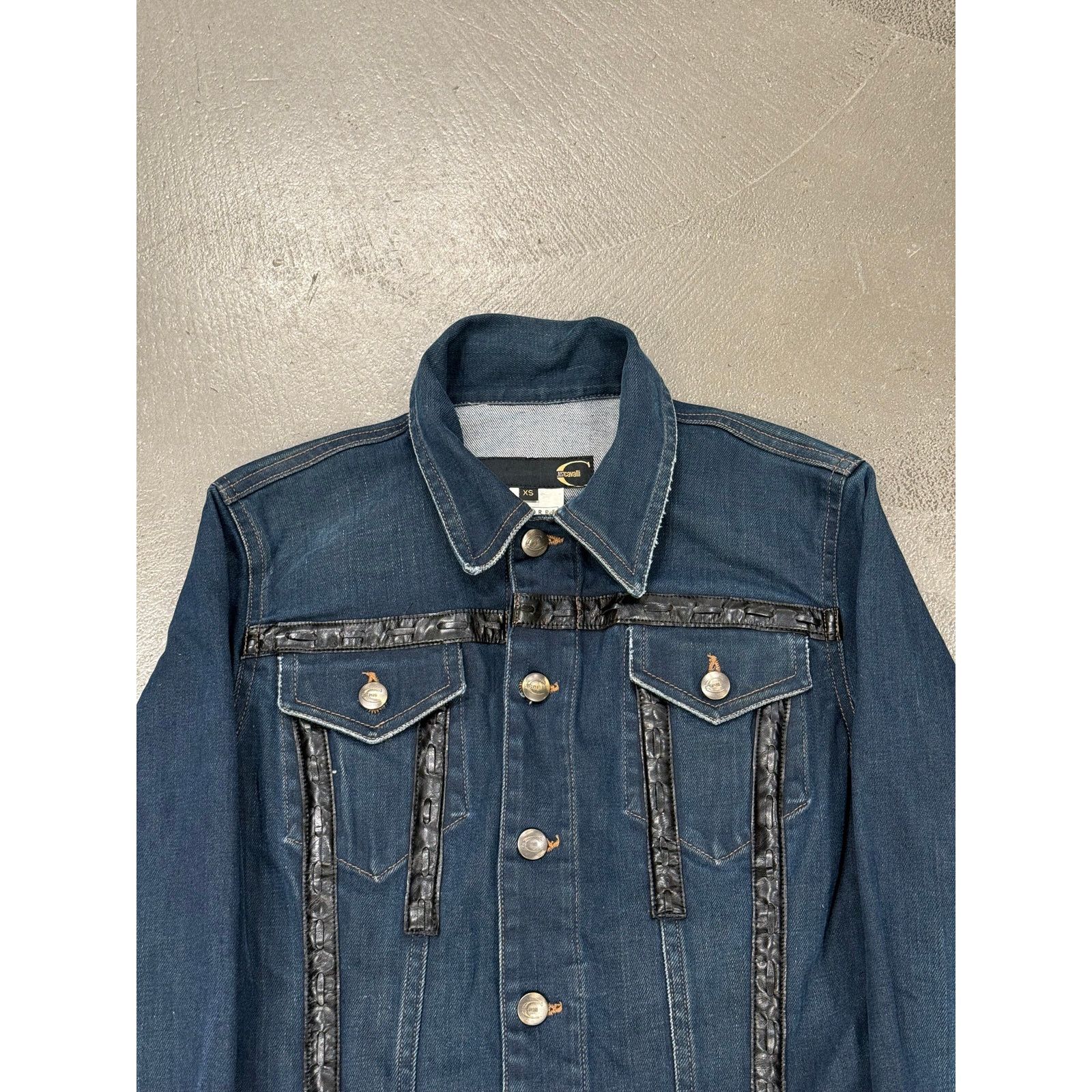 Roberto Cavalli SS 2005 Cavalli denim jacket with leather details Size US XS / EU 42 / 0 - 5 Thumbnail