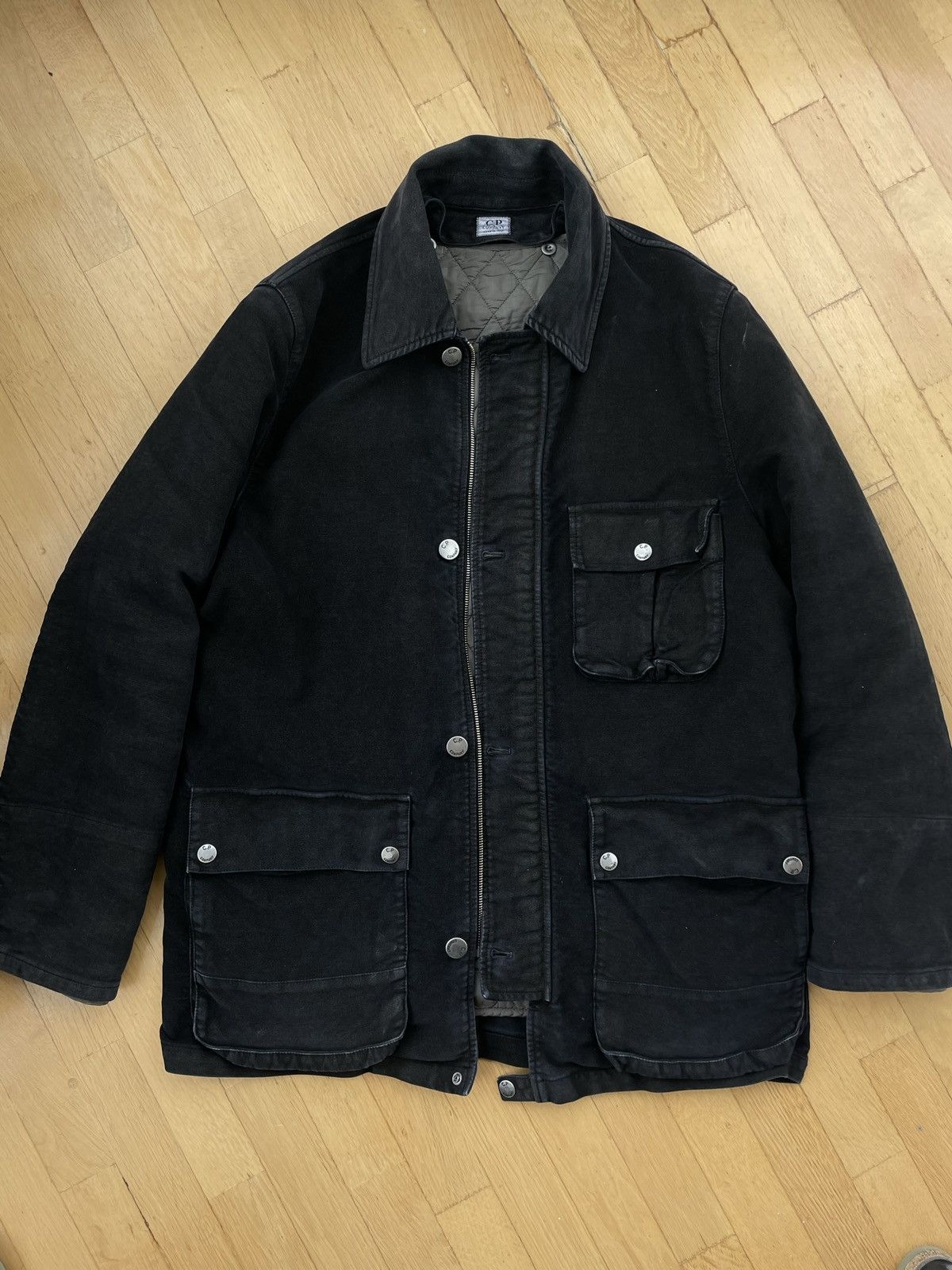 image of C P Company Quilted Jacket in Navy, Men's (Size Large)