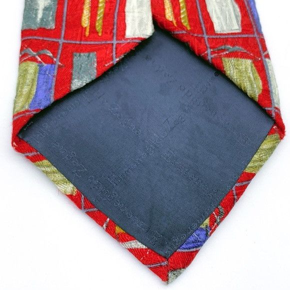 Ermenegildo Zegna Ermenegildo Zegna Red and Blue Geometric Tie Size ONE SIZE - 10 Thumbnail
