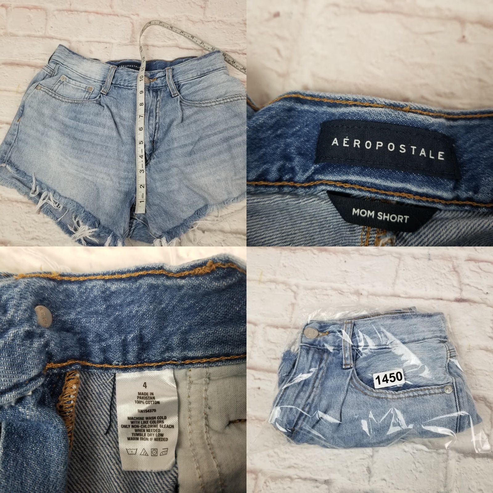Vintage Aeropostale Womens Shorts Size 4 Blue Light Wash High Rise Mom Cut-off Size 27" / US 4 / IT 40 - 8 Thumbnail