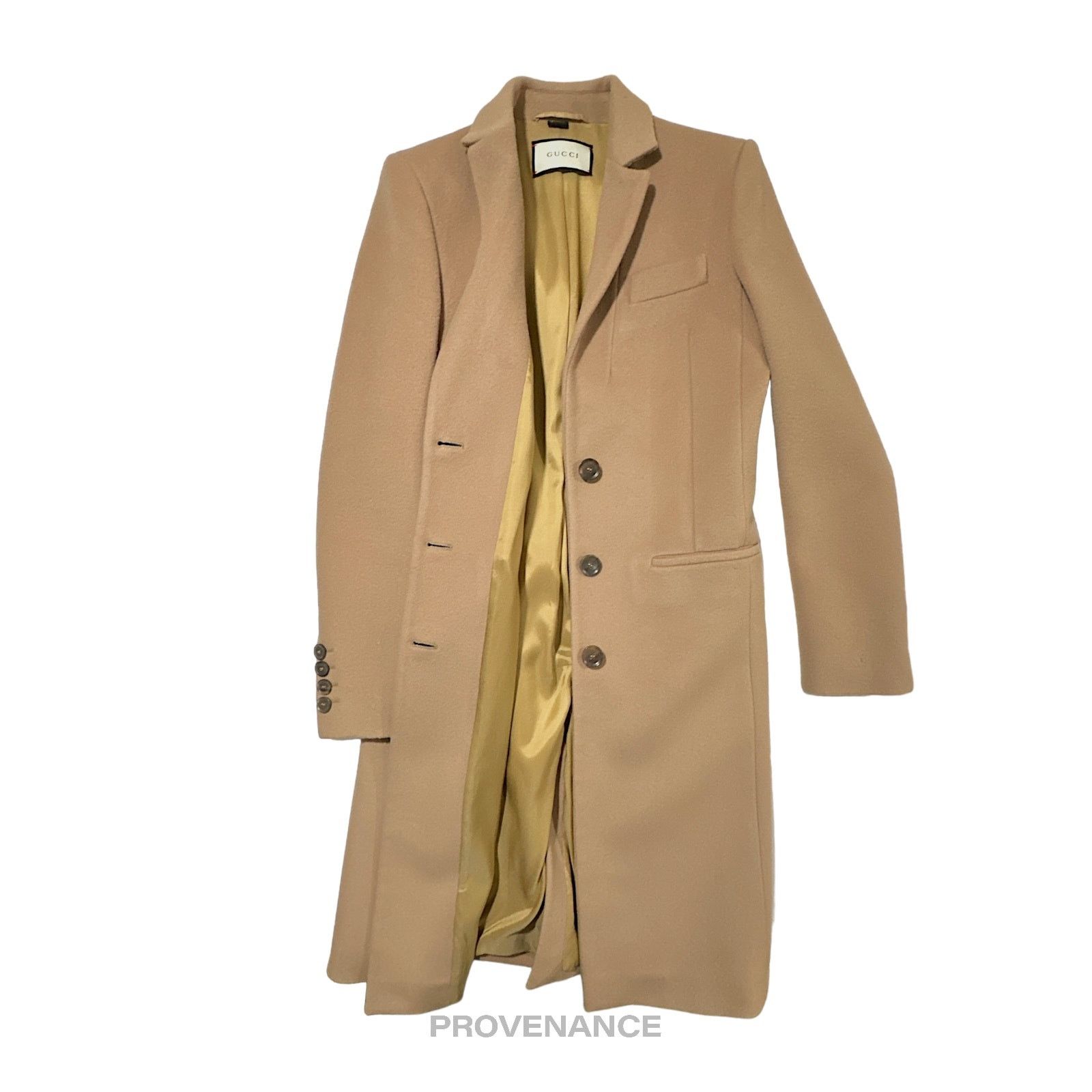 Gucci 🔴 Gucci Chesterfield Wool Coat - Camel 42 Size M / US 6-8 / IT 42-44 - 2 Thumbnail