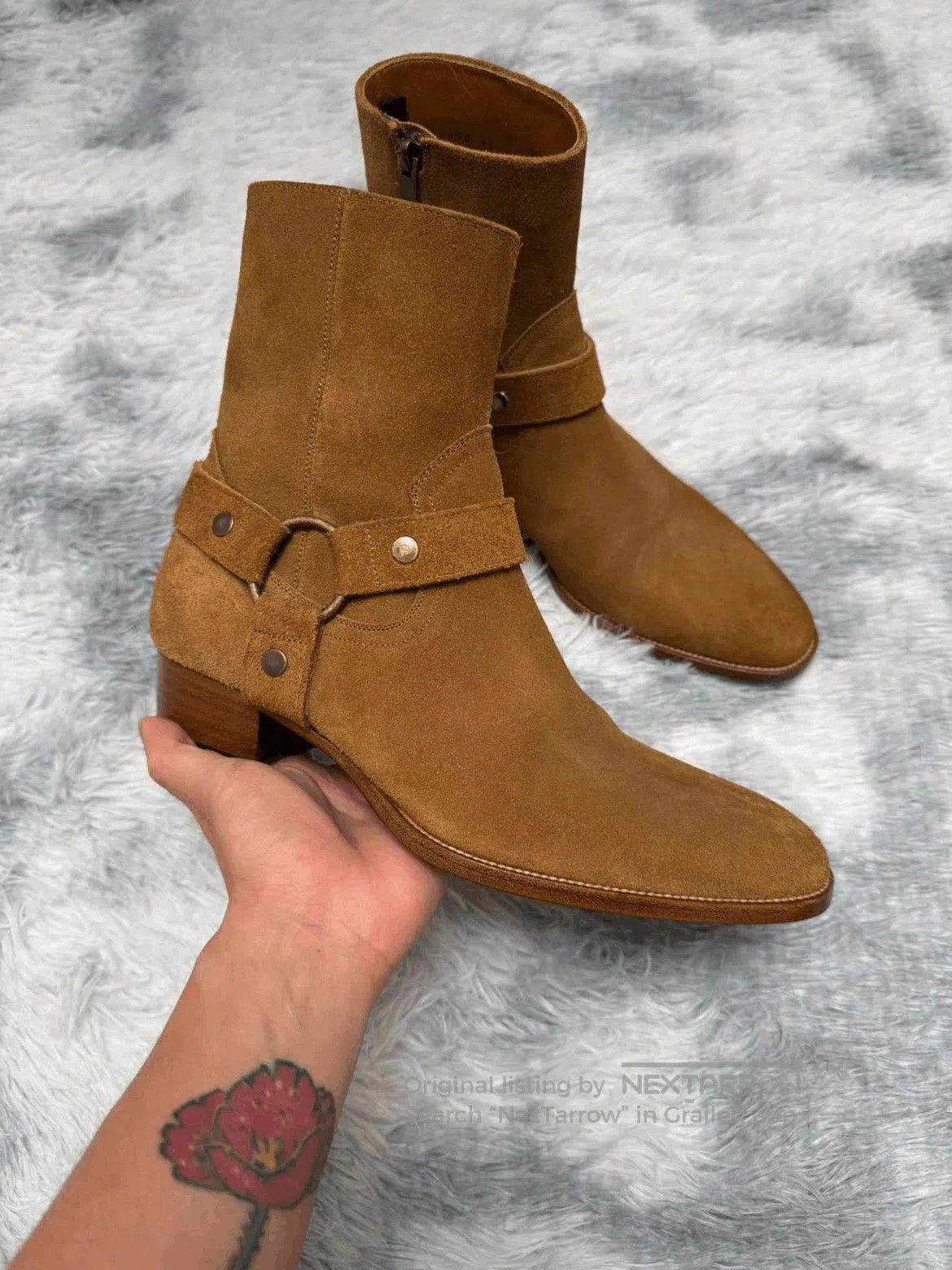 Saint Laurent Paris Sz 41 Saint Laurent Paris Suede Metal Buckle Boots. Size US 8 / EU 41 - 1 Thumbnail