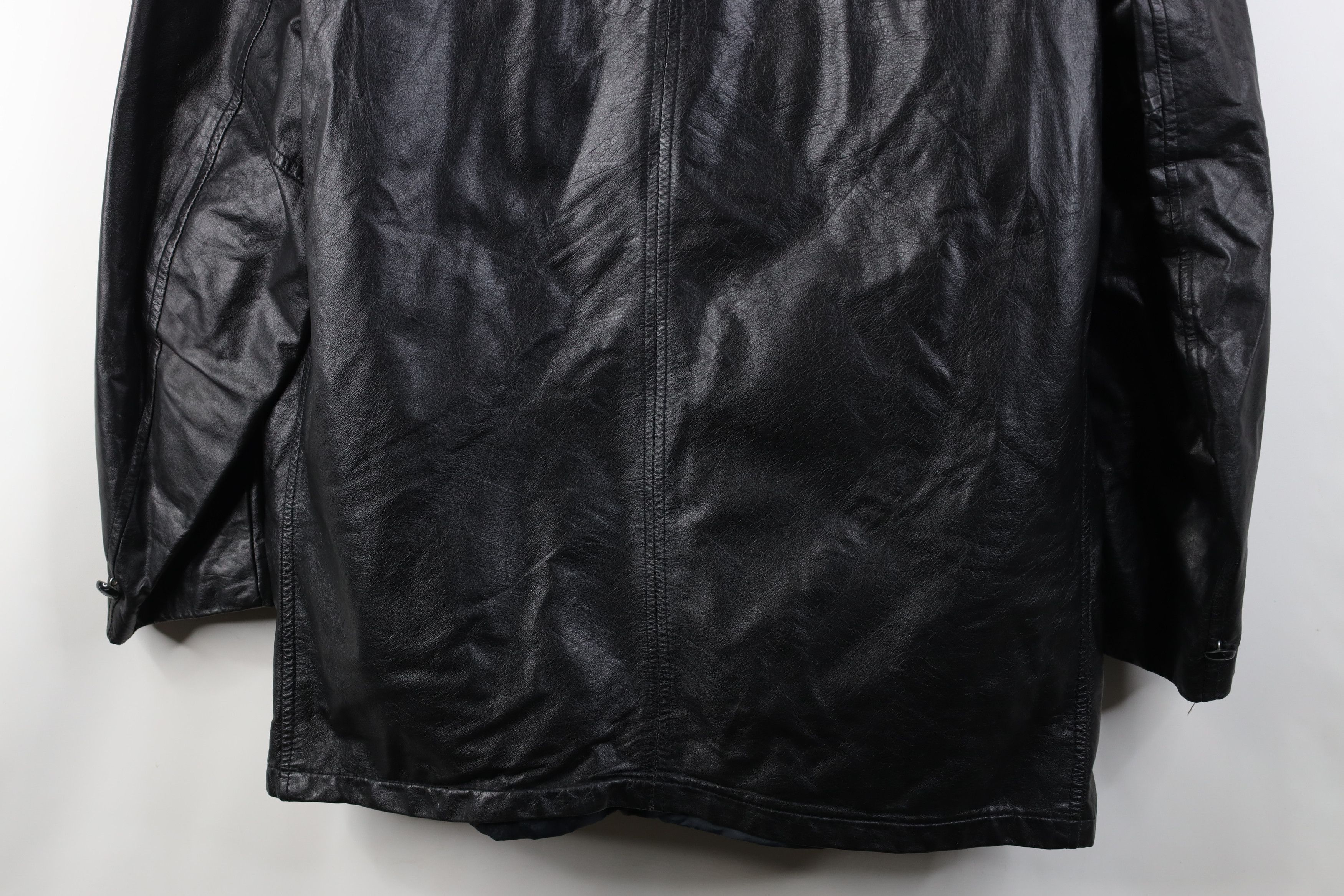 Vintage Vintage 70s Streetwear Lined Full Button Leather Jacket Size US L / EU 52-54 / 3 - 17 Thumbnail