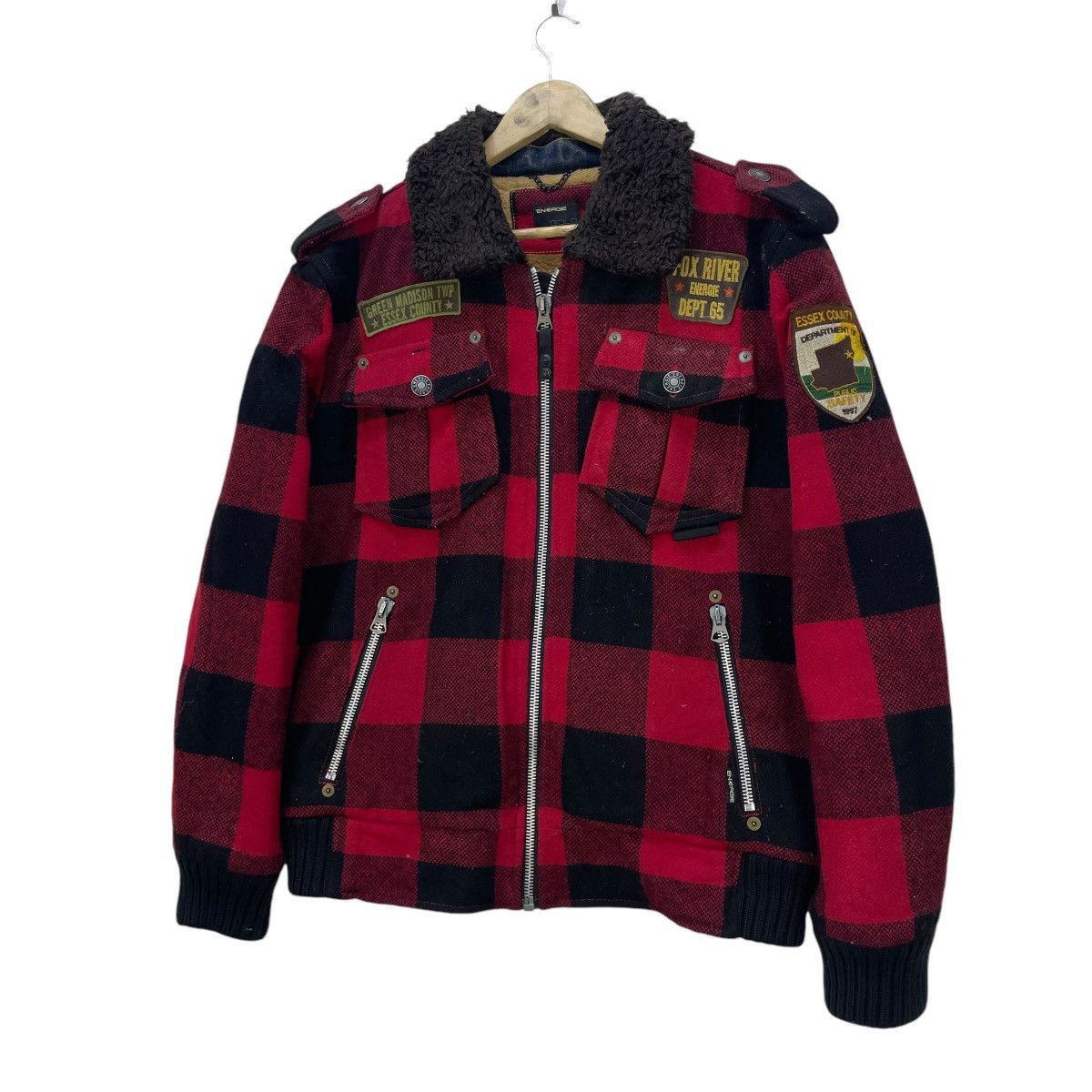 Energie × Le Grande Bleu (L.G.B.) × Sixty 💥Energie Gold X Sixty Fox River Pacth Plaid Shearling Size US L / EU 52-54 / 3 - 3 Thumbnail
