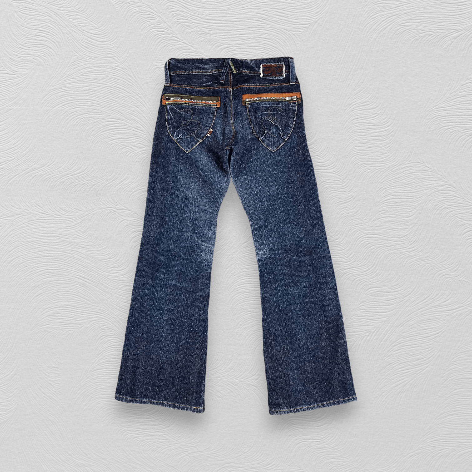 Japanese Brand Et Boite Jeans Blue Wash Flare Denim KJ1330 Size US 28 / EU 44 - 2 Thumbnail