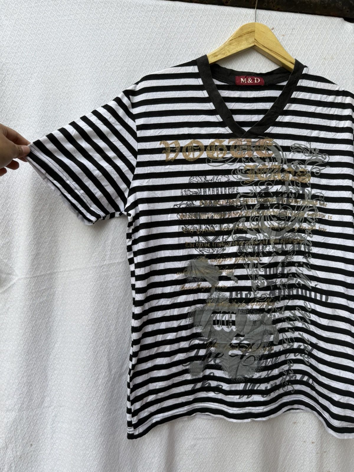 Hysteric Glamour M&D Striped Japanese Style Poem Shirt Size US L / EU 52-54 / 3 - 5 Thumbnail