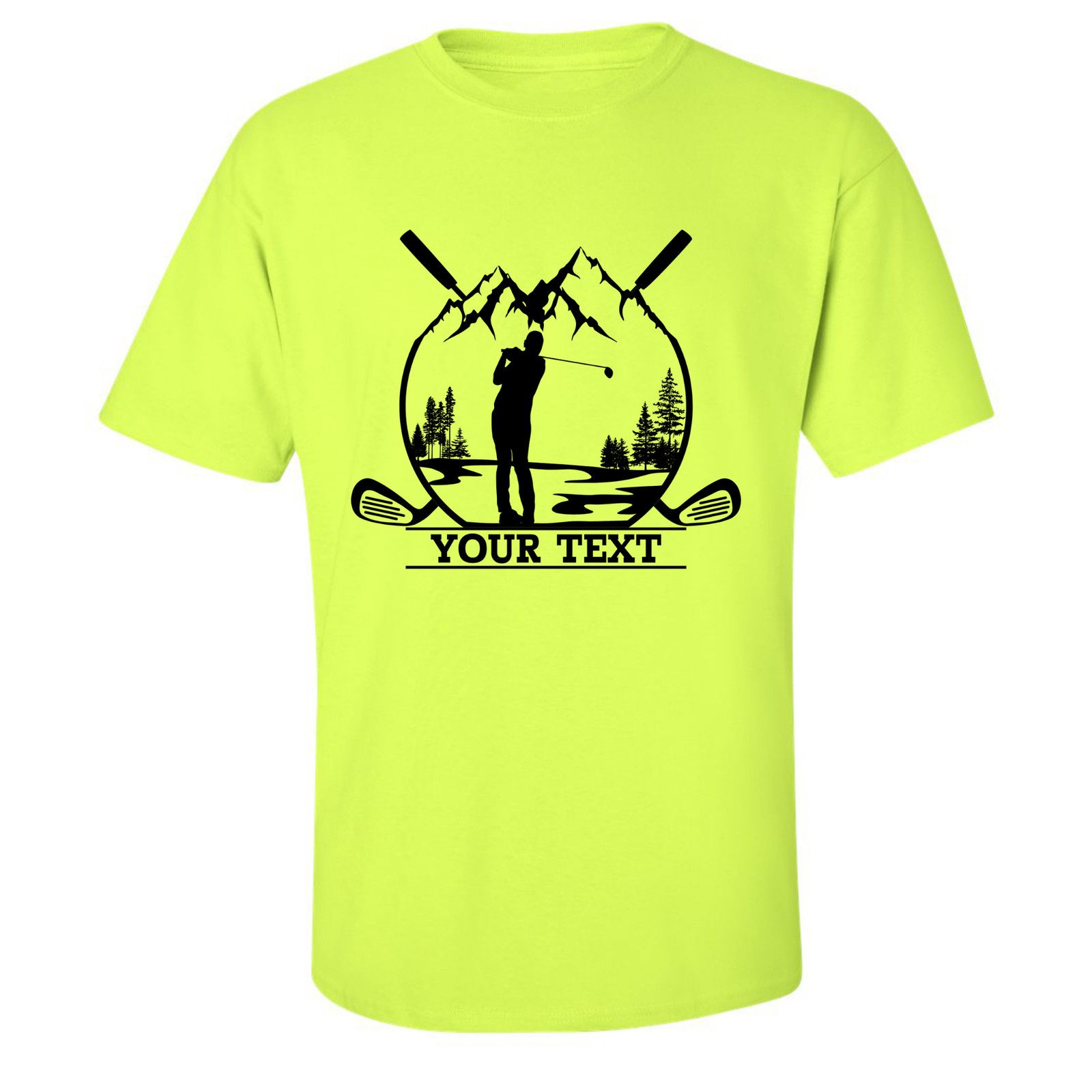 Gildan Personalized Golfer in Nature Scenery Custom Text T-Shirt Size US L / EU 52-54 / 3 - 9 Thumbnail