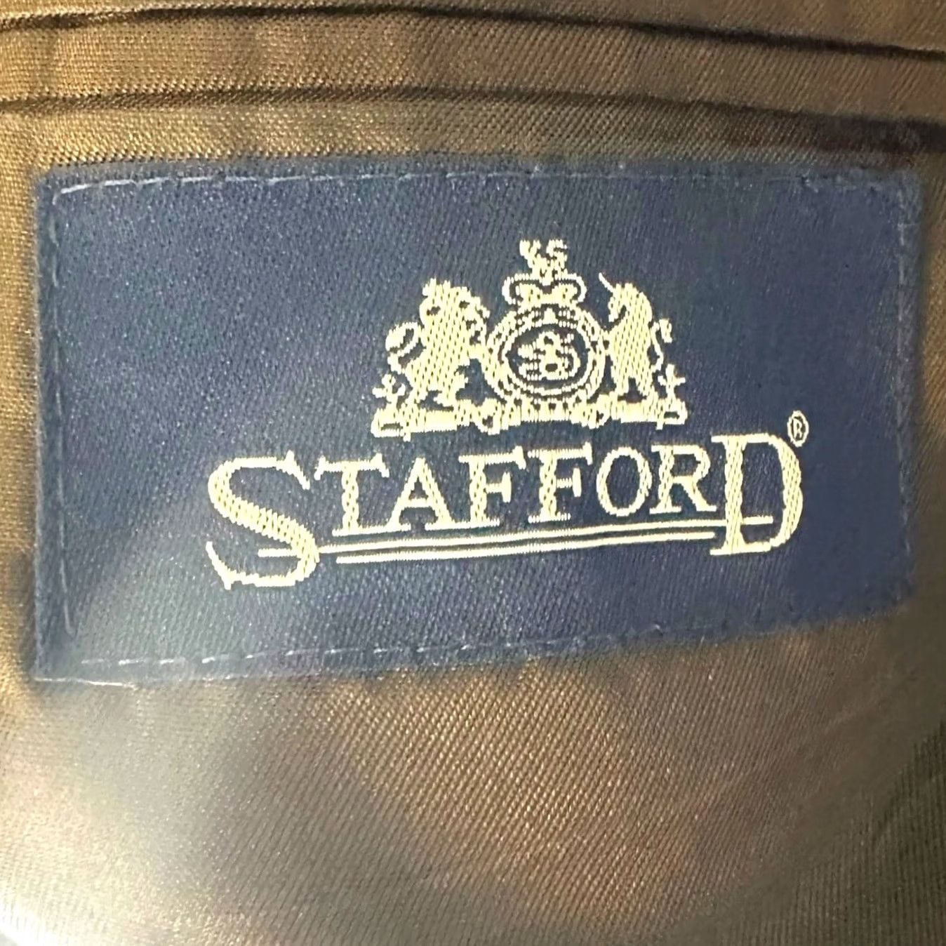Stafford Stafford Blazer Mens 42R Navy Blue Worsted Wool Blend Two-Button Jacket Size 42R - 6 Thumbnail