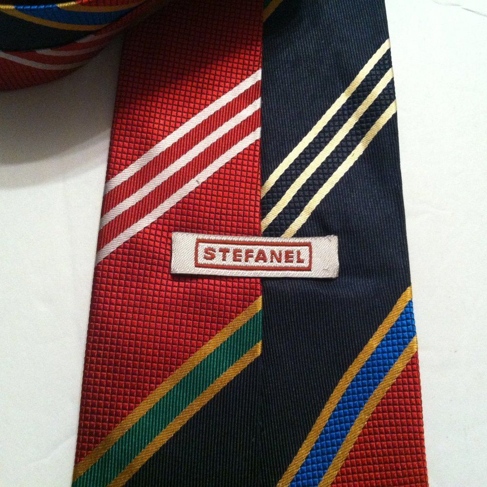 Other STEFANEL MEN'S 100%SILK TIE MADE IN ITALY WIDTH: 3 3/4" Size ONE SIZE - 2 Thumbnail