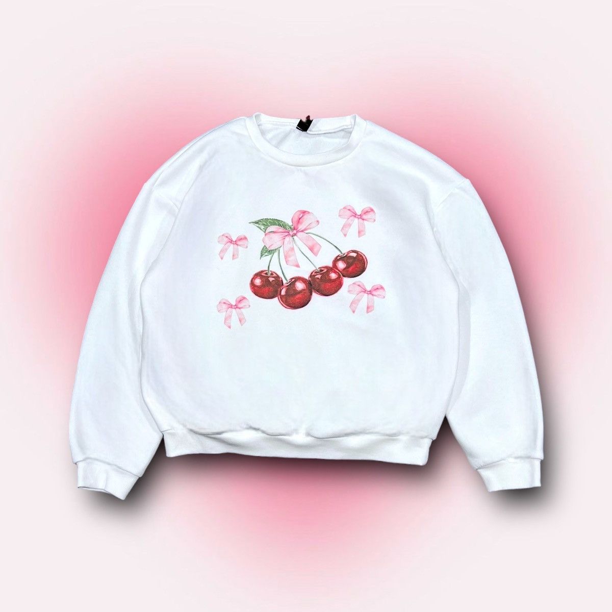 Dolls Kill Coquette Cherry and Bows Printed Crewneck by RomWe Size L / US 10 / IT 46 - 1 Thumbnail
