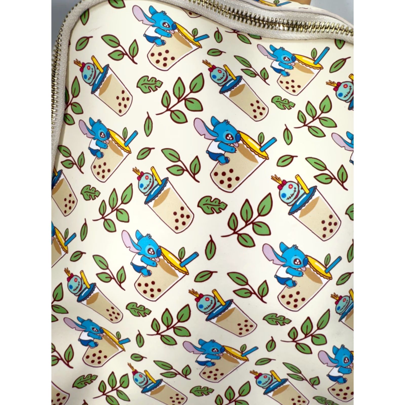 Vintage Loungefly Backpack Disney Lilo & Stitch Boba Mini Cream Purse Womens Zip Zipper Bag Size ONE SIZE - 2 Thumbnail