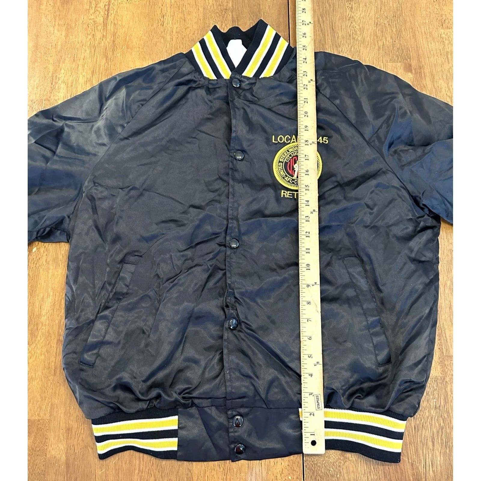 Vintage VINTAGE West Ark Jacket 80s Satin Black Large United Steelworkers Retired Made In USA Size US L / EU 52-54 / 3 - 6 Thumbnail