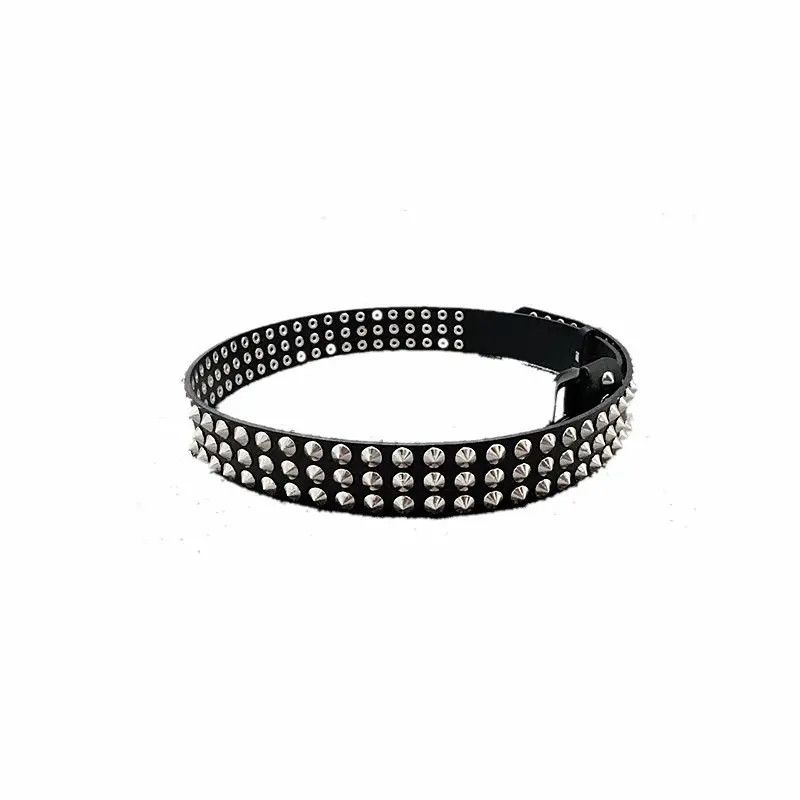Leather Spike Rivet PU Leather Belt Size ONE SIZE - 3 Thumbnail