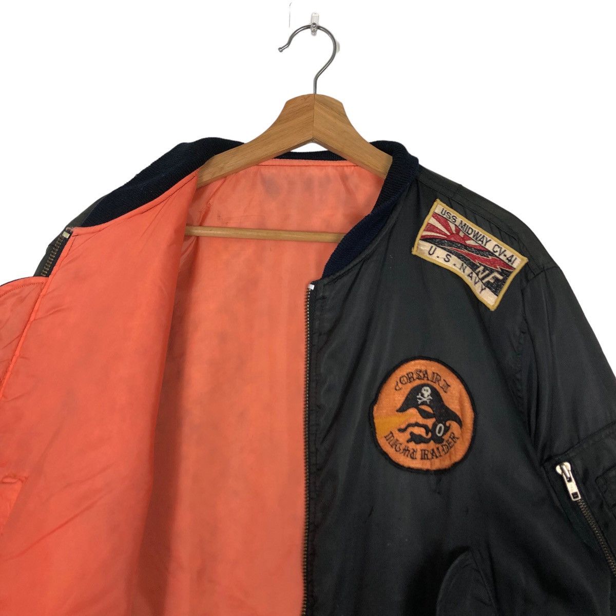 Japanese Brand 🔥90s RIOT RIOT REVERSIBLE BOMBER JACKET USS MIDWAY MILITARY Size US M / EU 48-50 / 2 - 10 Thumbnail