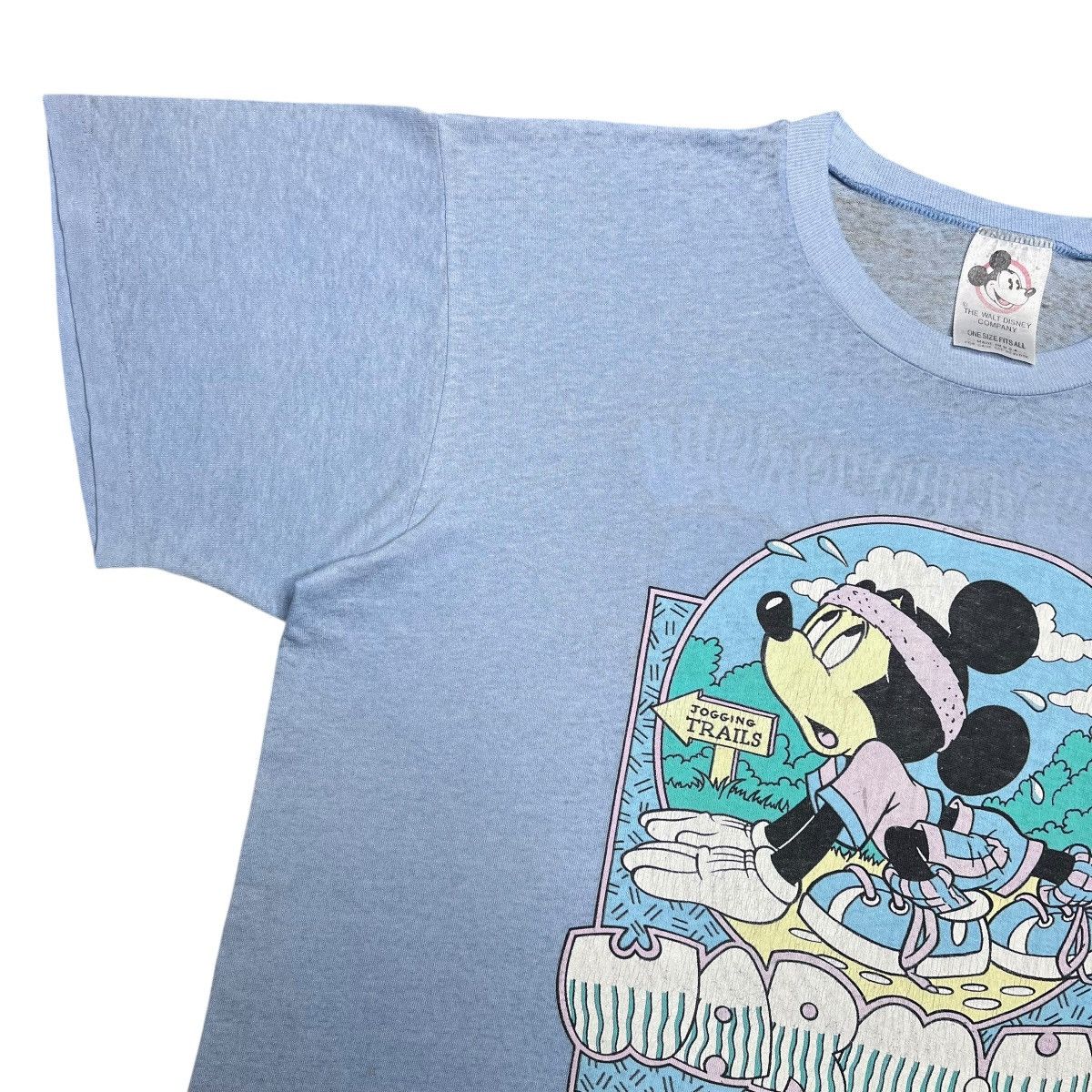 Disney 1990s Disney Mickey Mouse Running Warm Up Cool Down T-Shirt Size US XL / EU 56 / 4 - 7 Thumbnail