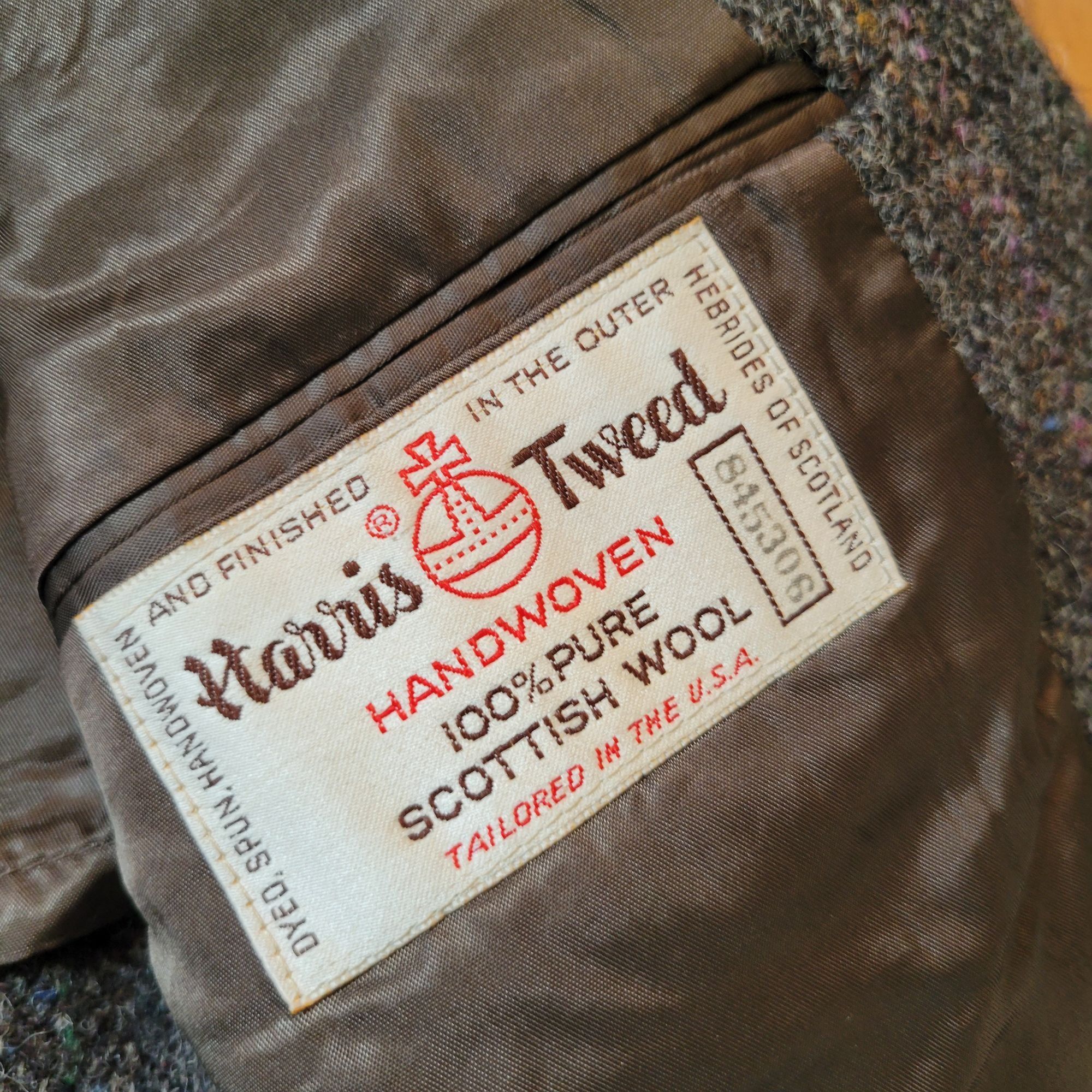 Harris Tweed Harris Tweed Handwoven Gray Wool Blazer Jacket Vintage Britt Size 44R - 3 Thumbnail