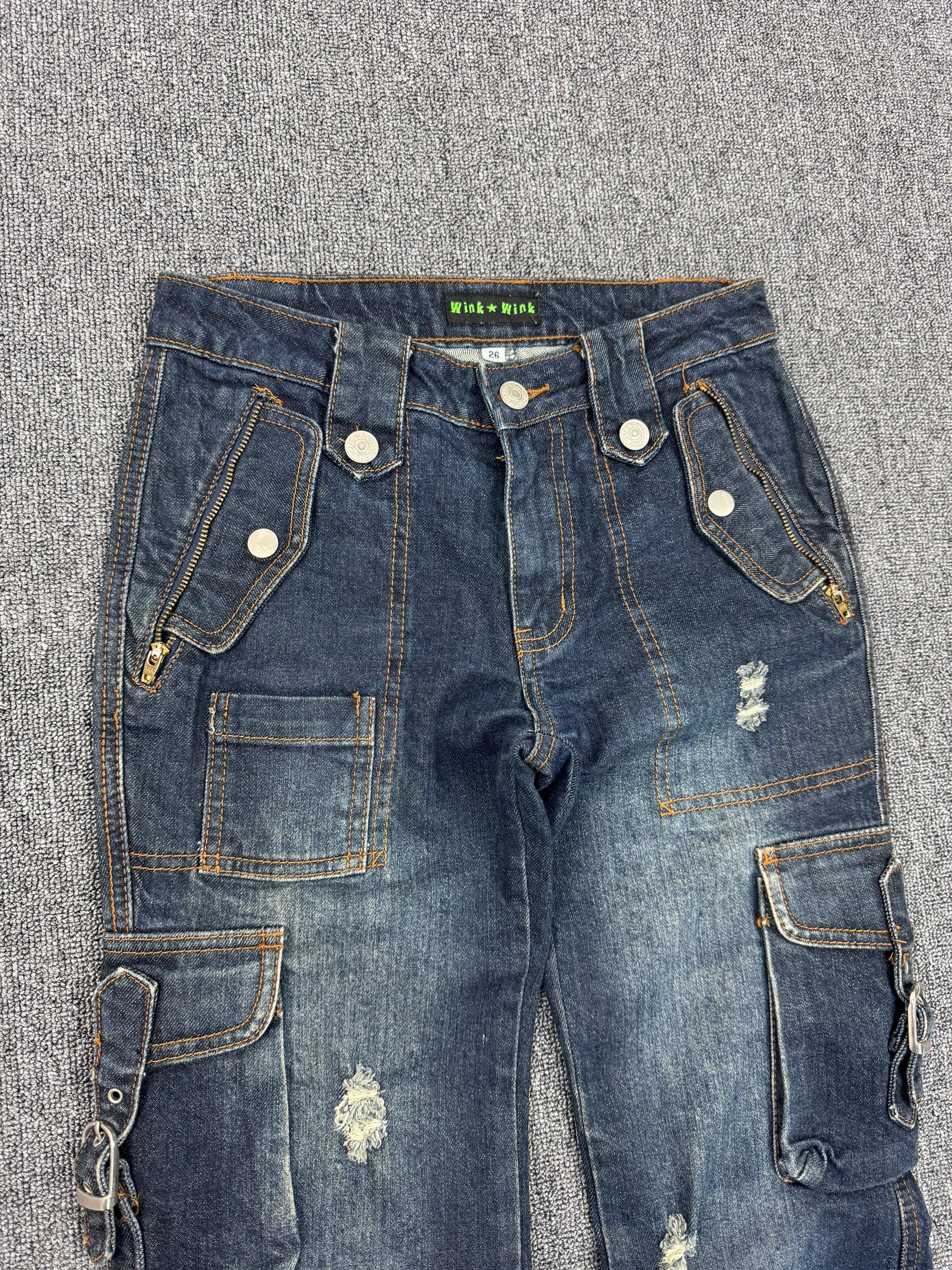 Japanese Brand Wink Wink Distressed Multipocket Denim Jeans Size 26" / US 2 / IT 38 - 6 Thumbnail