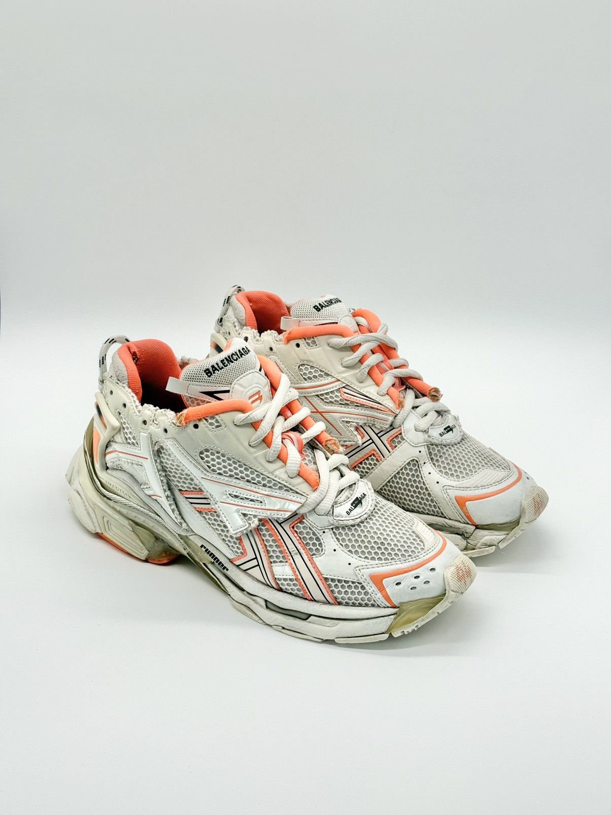 Size 11 - Balenciaga Runner Sneaker White Orange