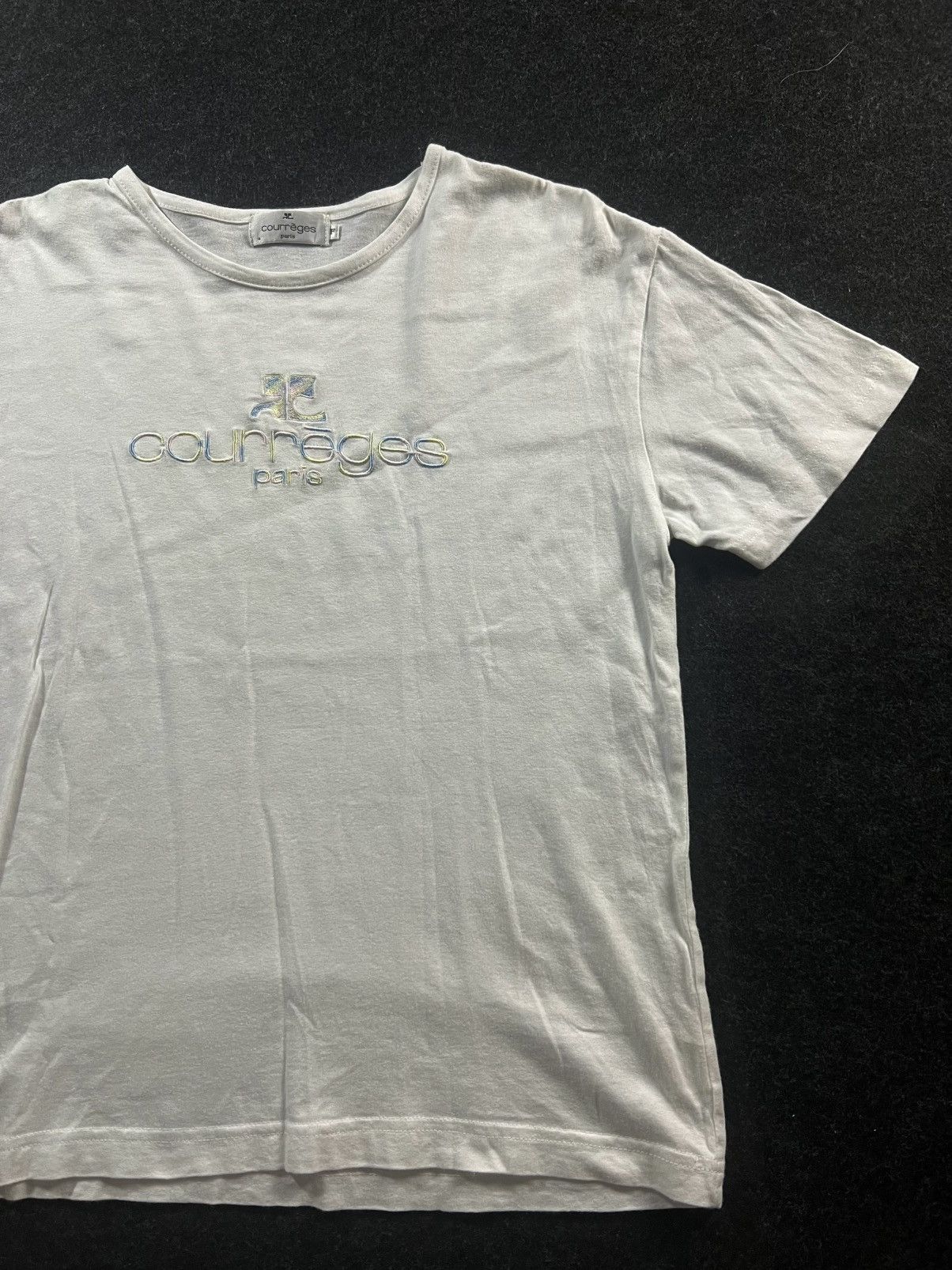 Courreges Vintage 90’s courreges multicolour embroiderd logo tee Size M / US 6-8 / IT 42-44 - 1 Thumbnail