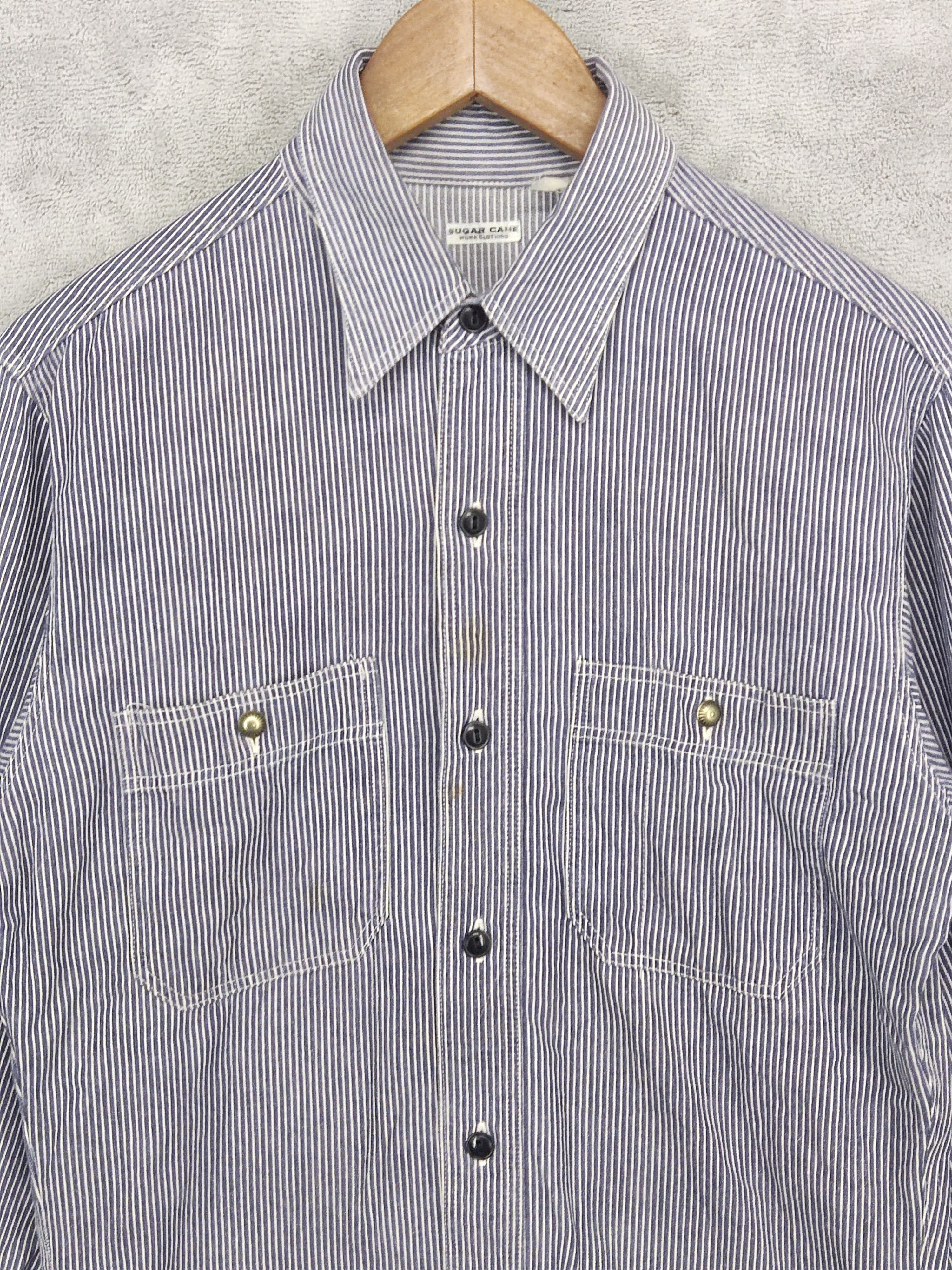 Vintage Sugar Cane Hickory Striped Work Shirt